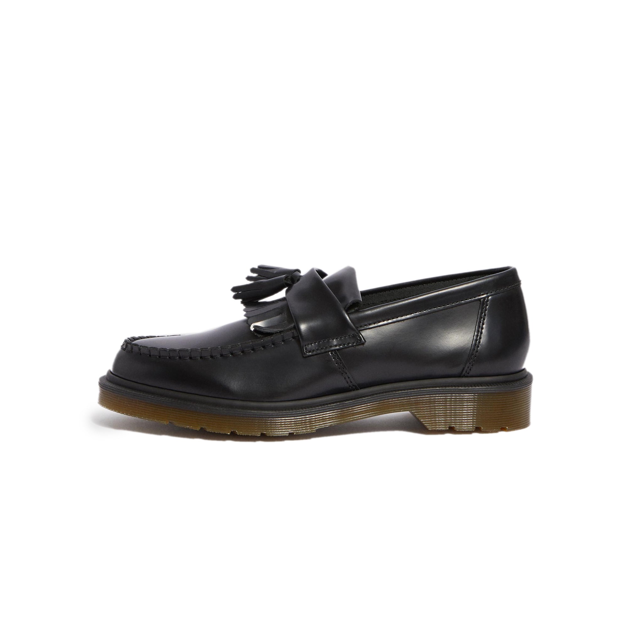 black loafers on a white background