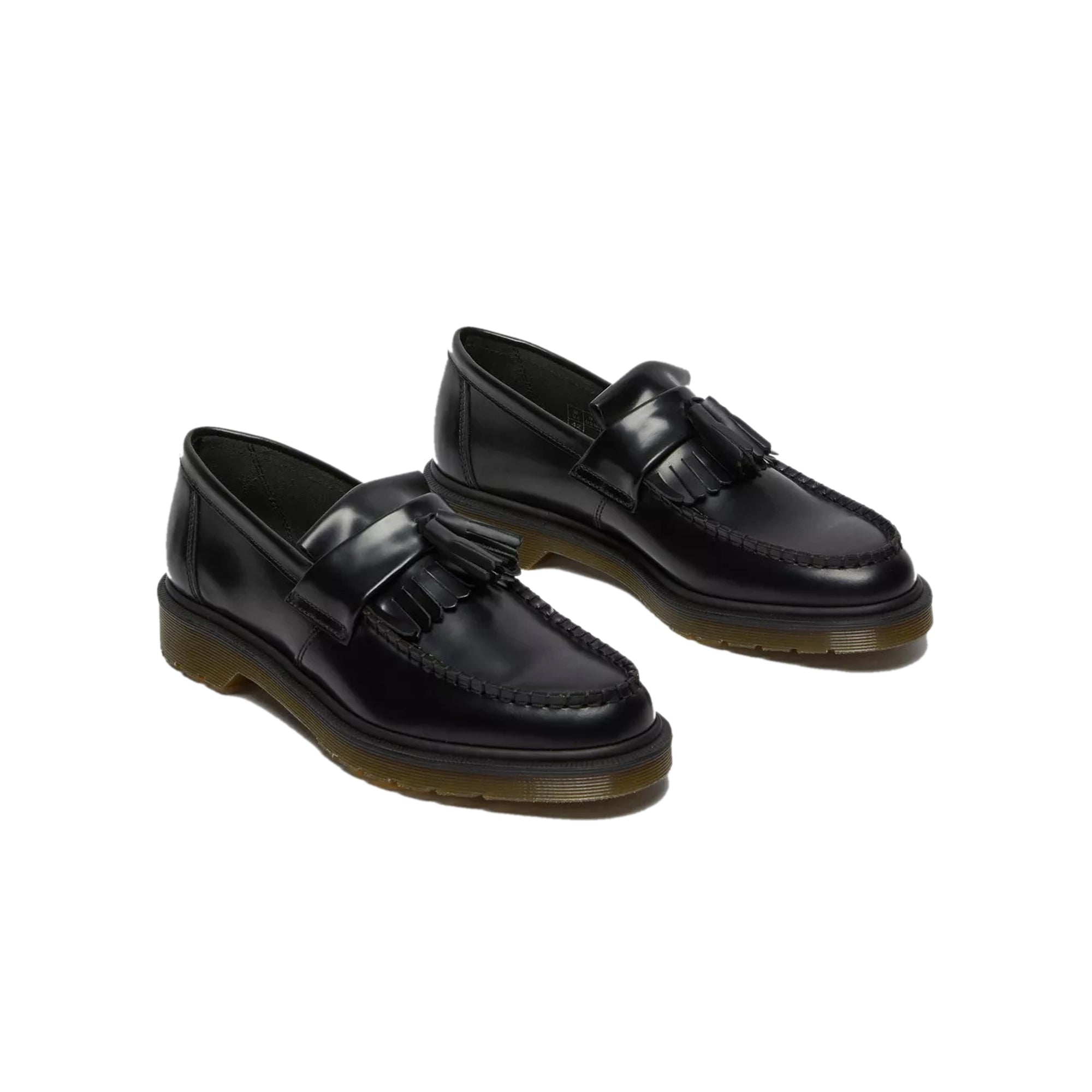 black loafers on a white background