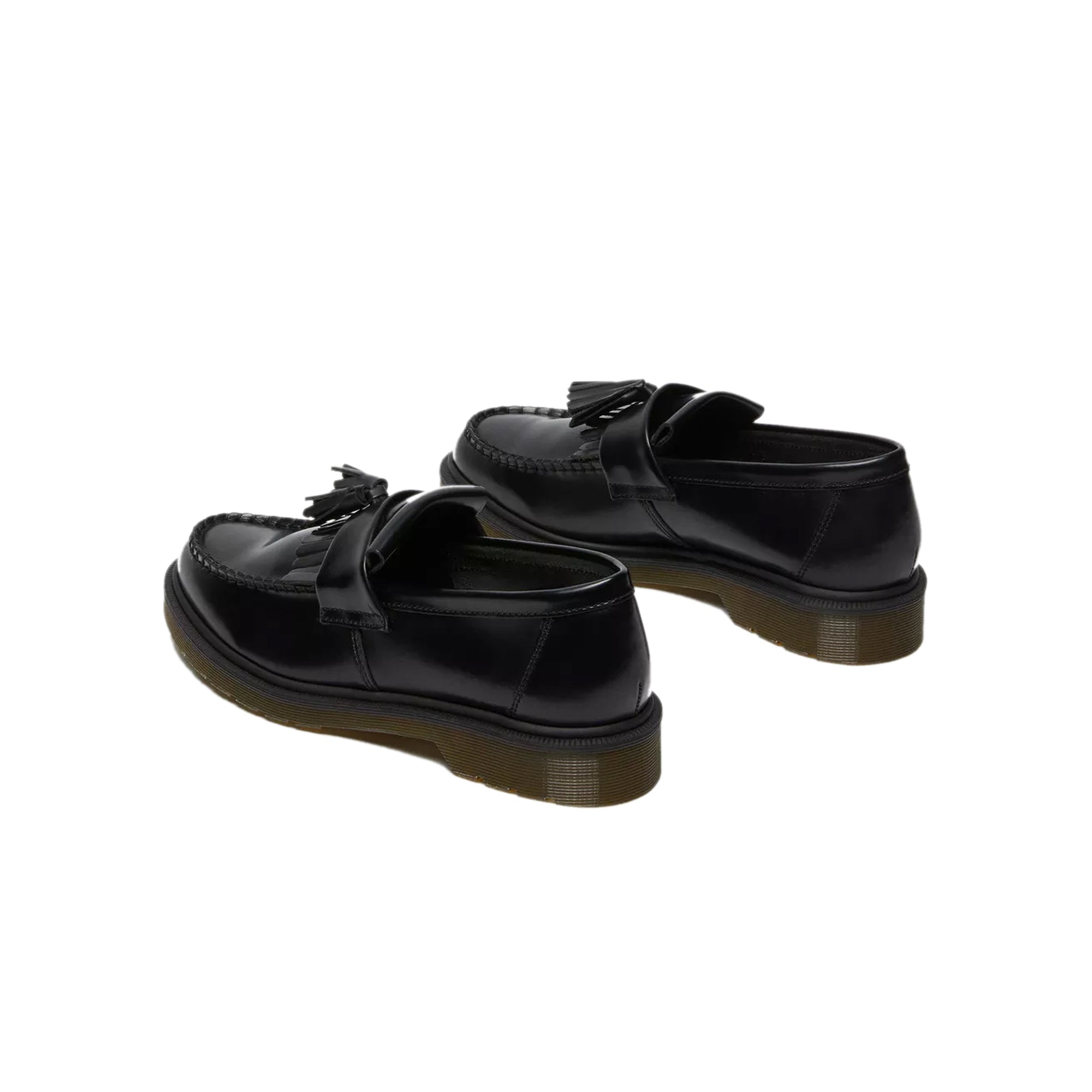 black loafers on a white background