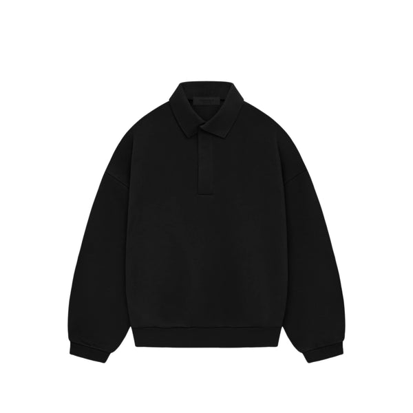 トップス Fear Of God Essentials 3/4 Sleeve Polo L Fear of God ESSENTIALS Black 3/4 Sleeve Polo Sweatshirt | Pacsun