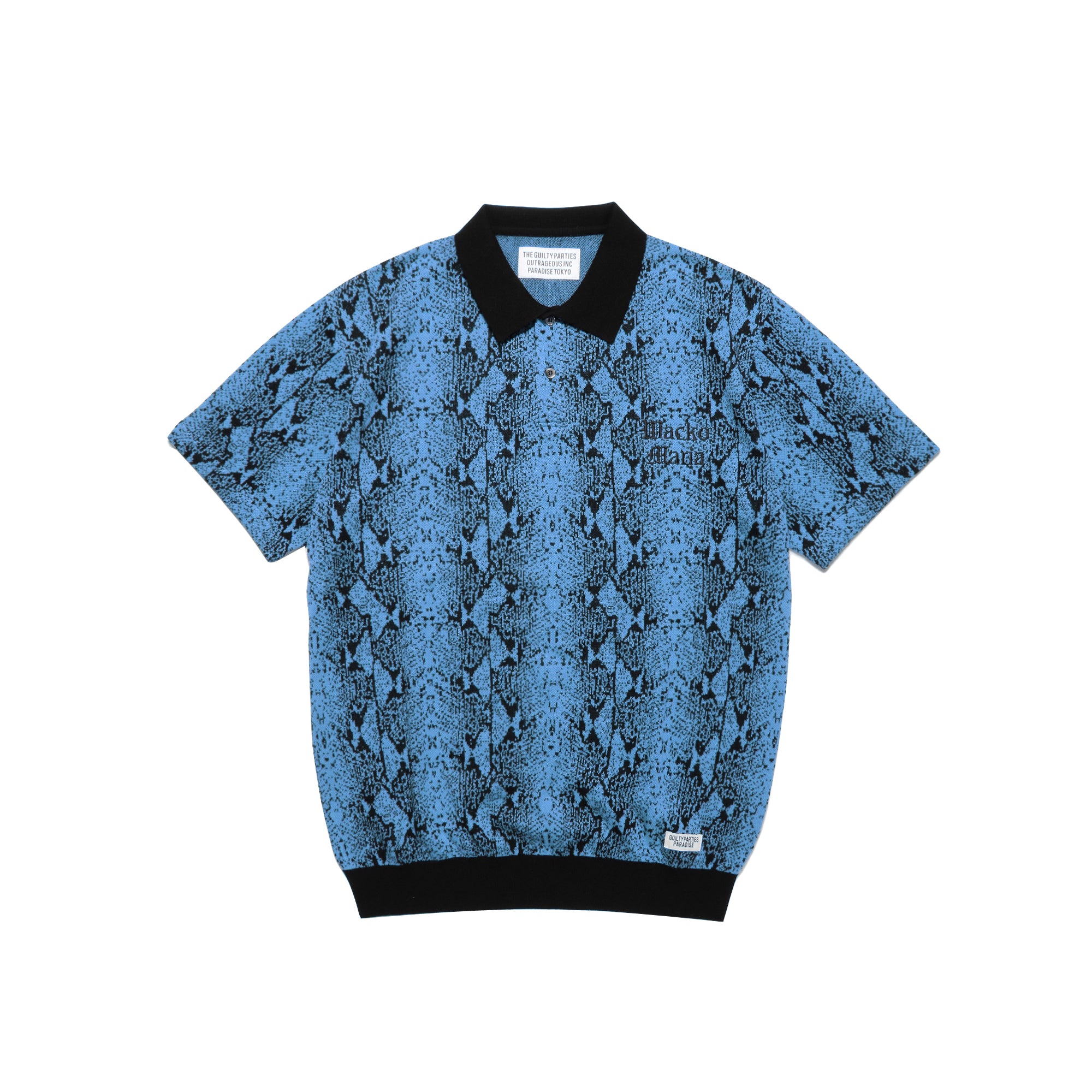 Wacko Maria Mens Python Knit Polo Shirt