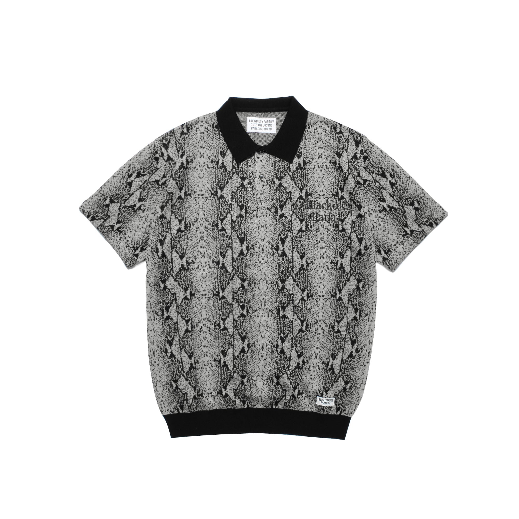 Wacko Maria Mens Python Knit Polo Shirt