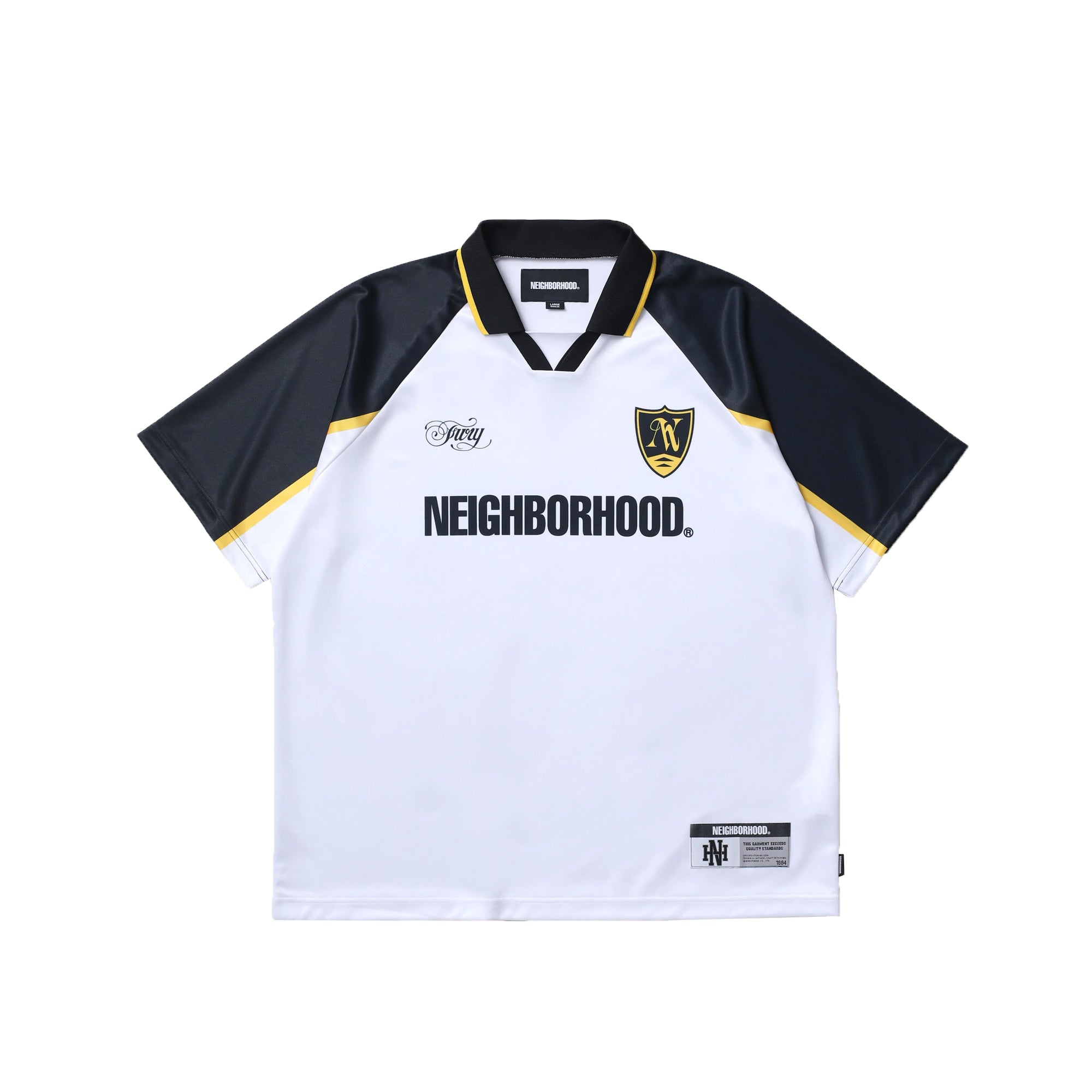 white navy yellow jersey on a white background