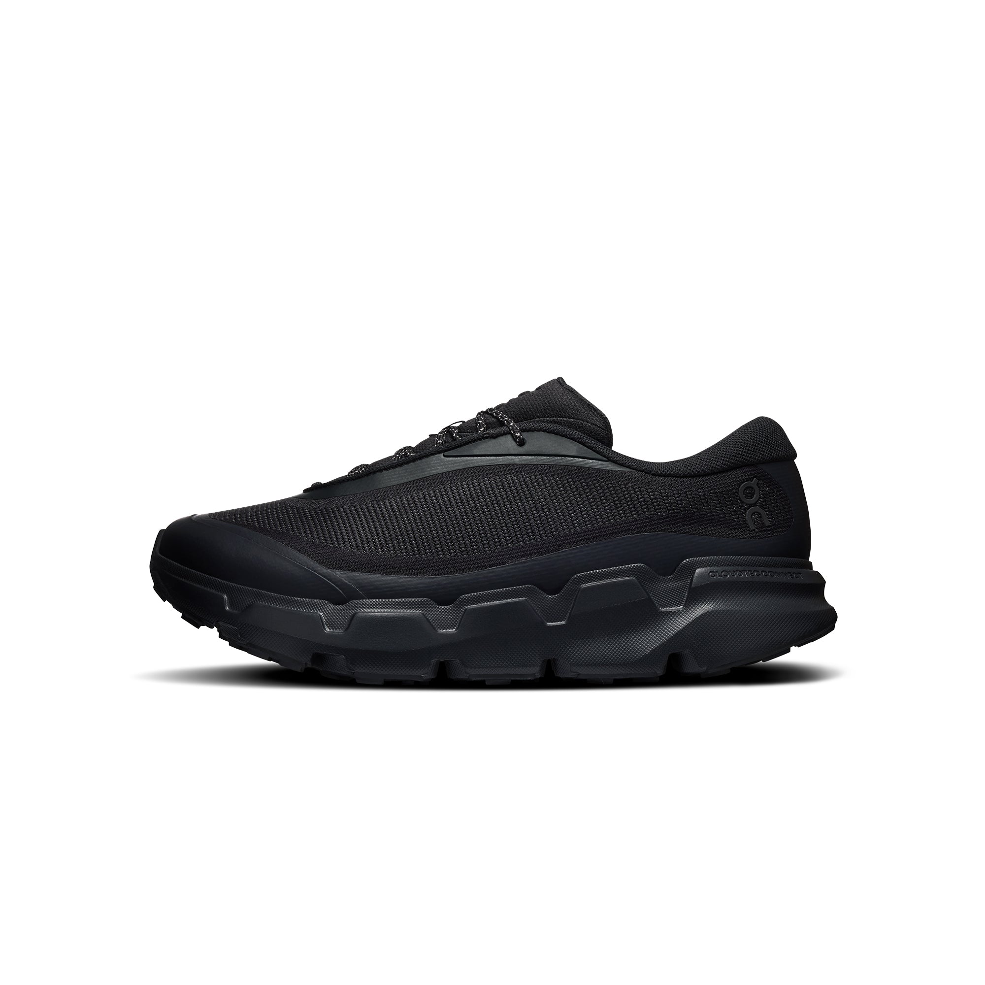 black sneakers on a white background