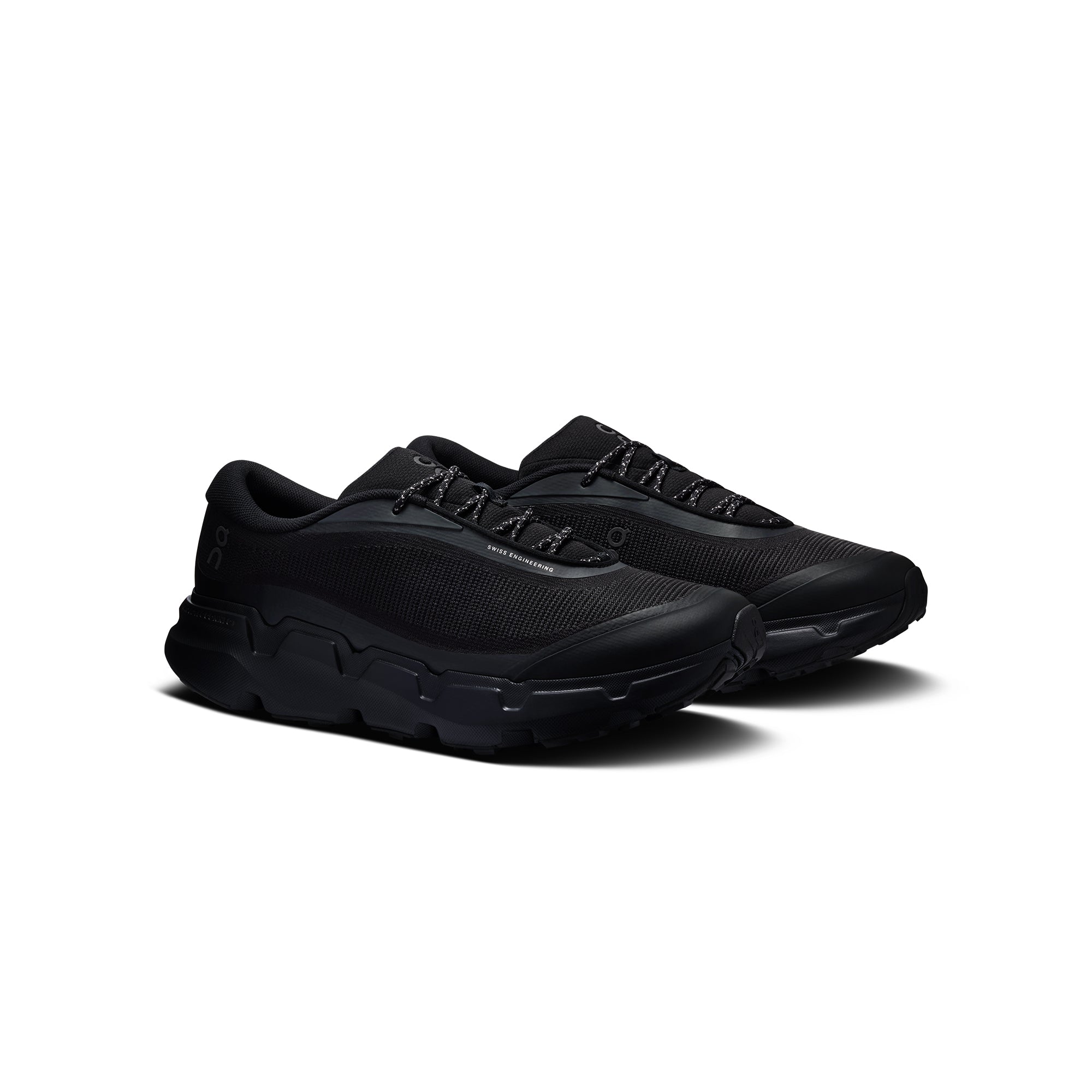 black sneakers on a white background