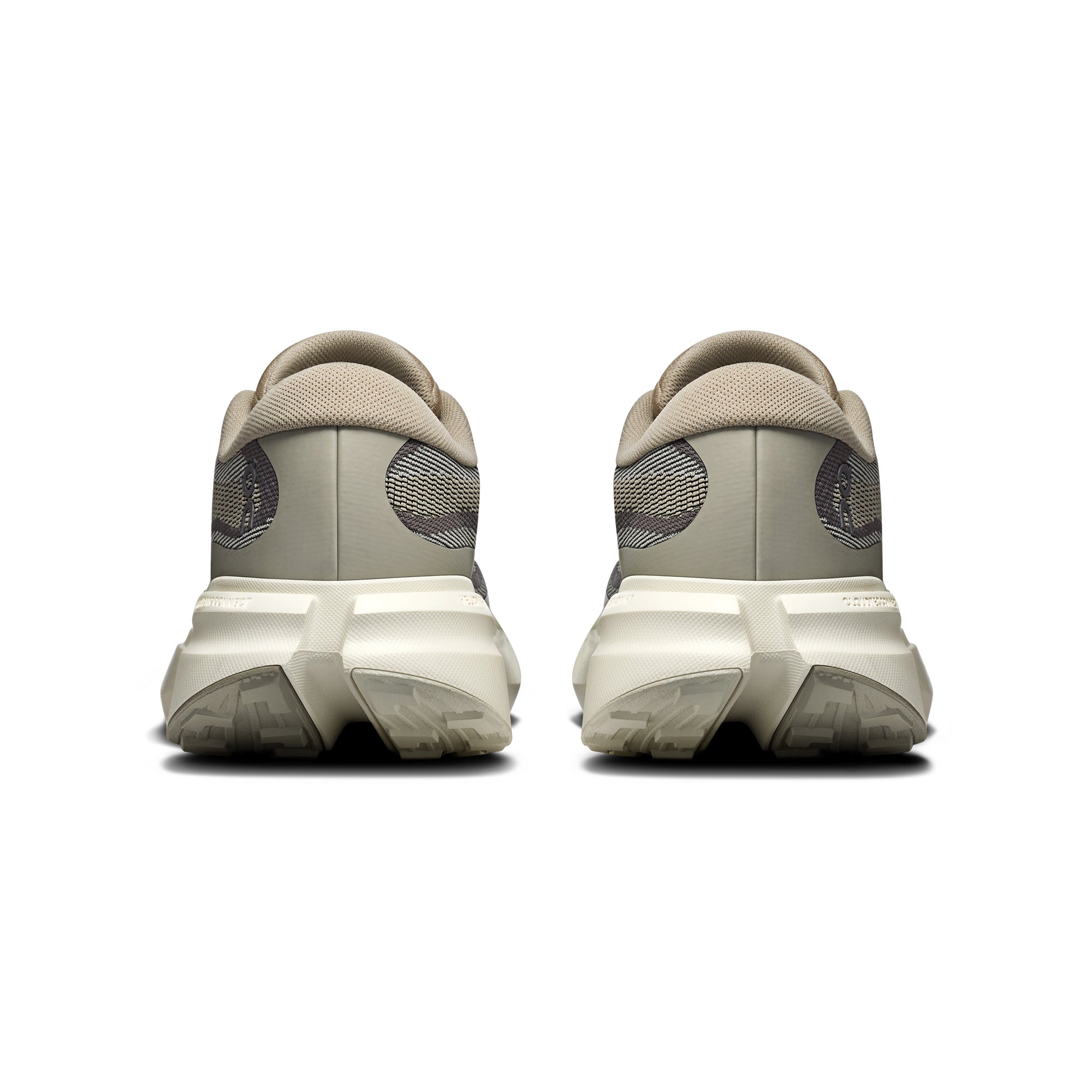 tan grey sneakers on a white background