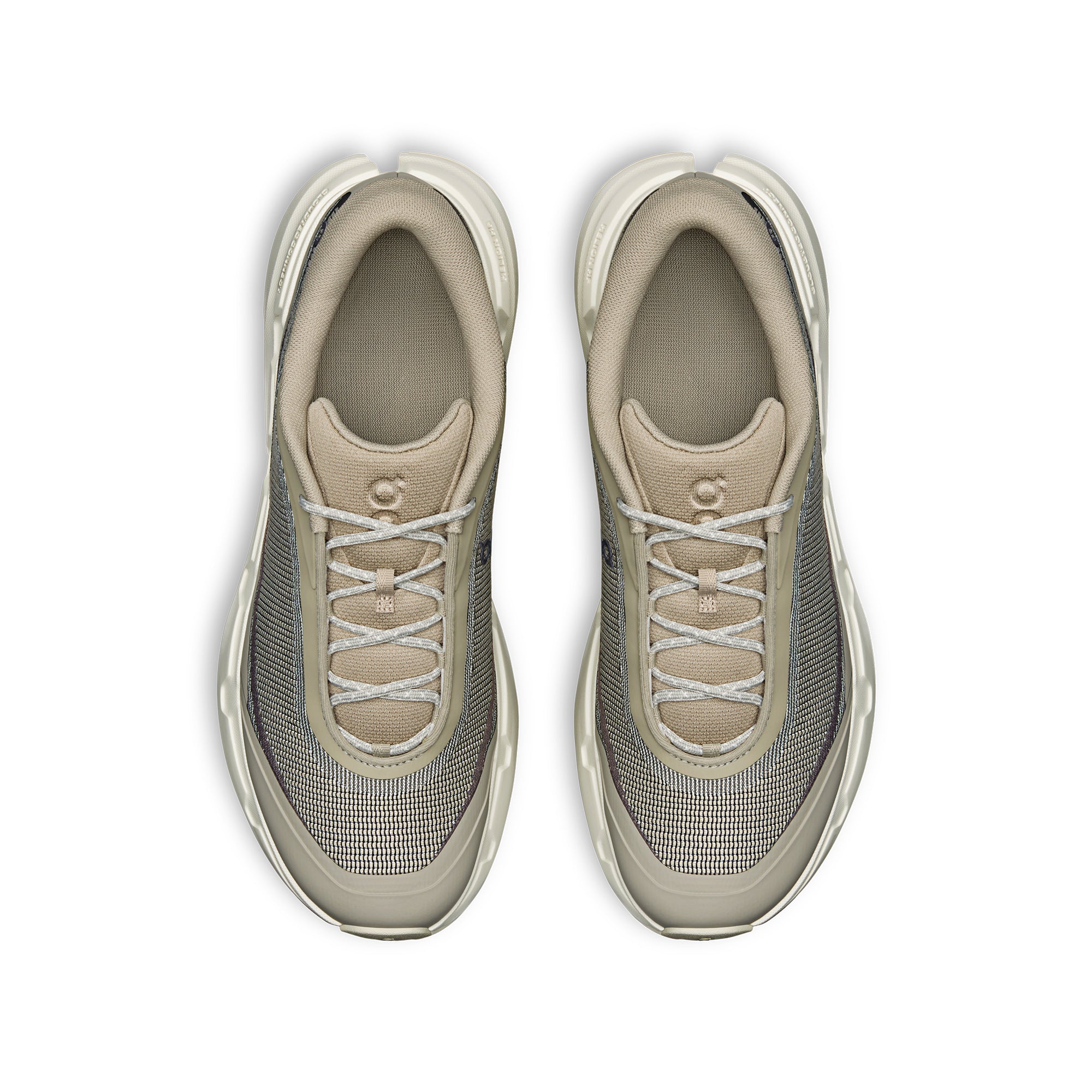 tan grey sneakers on a white background