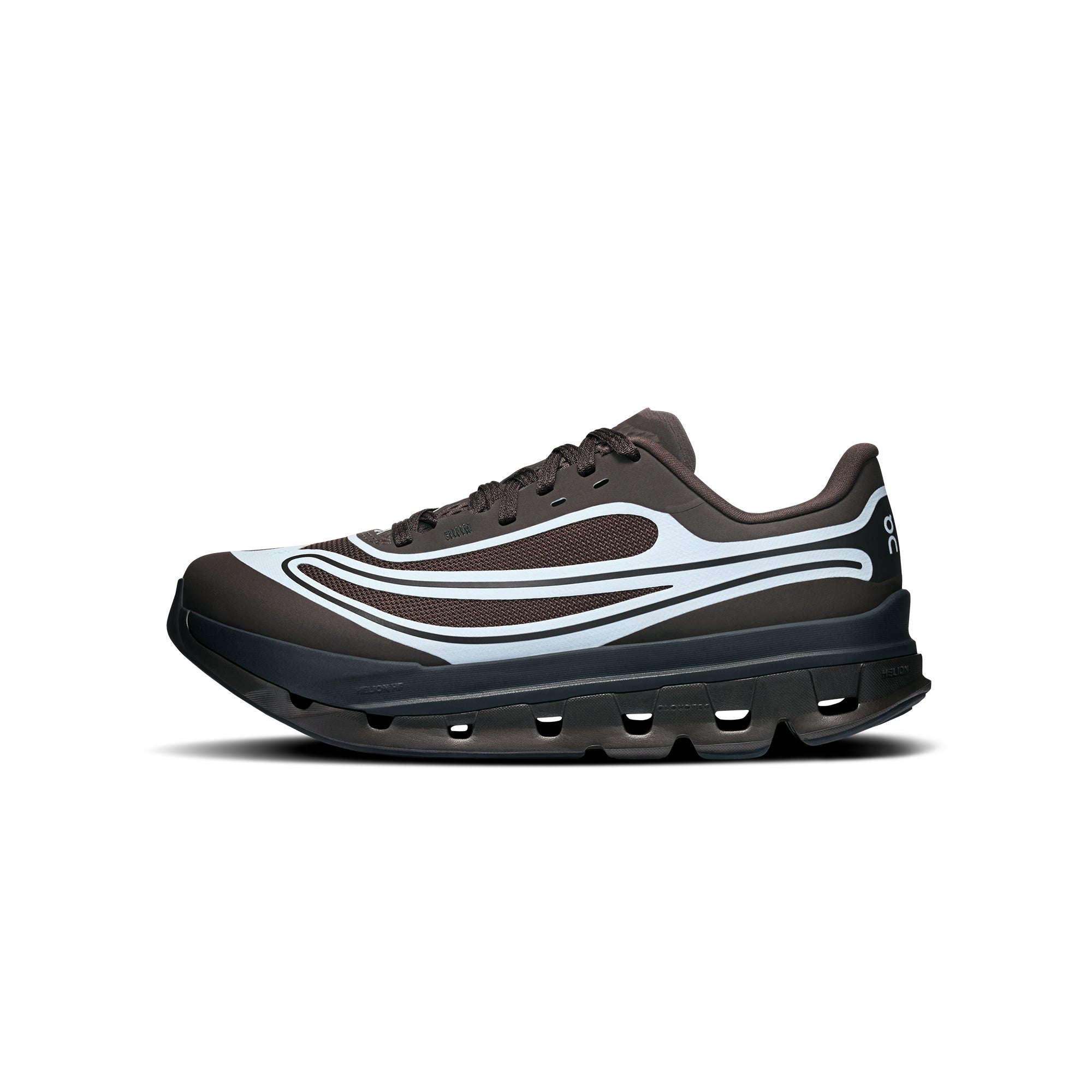 brown light blue and black sneakers on a white background 