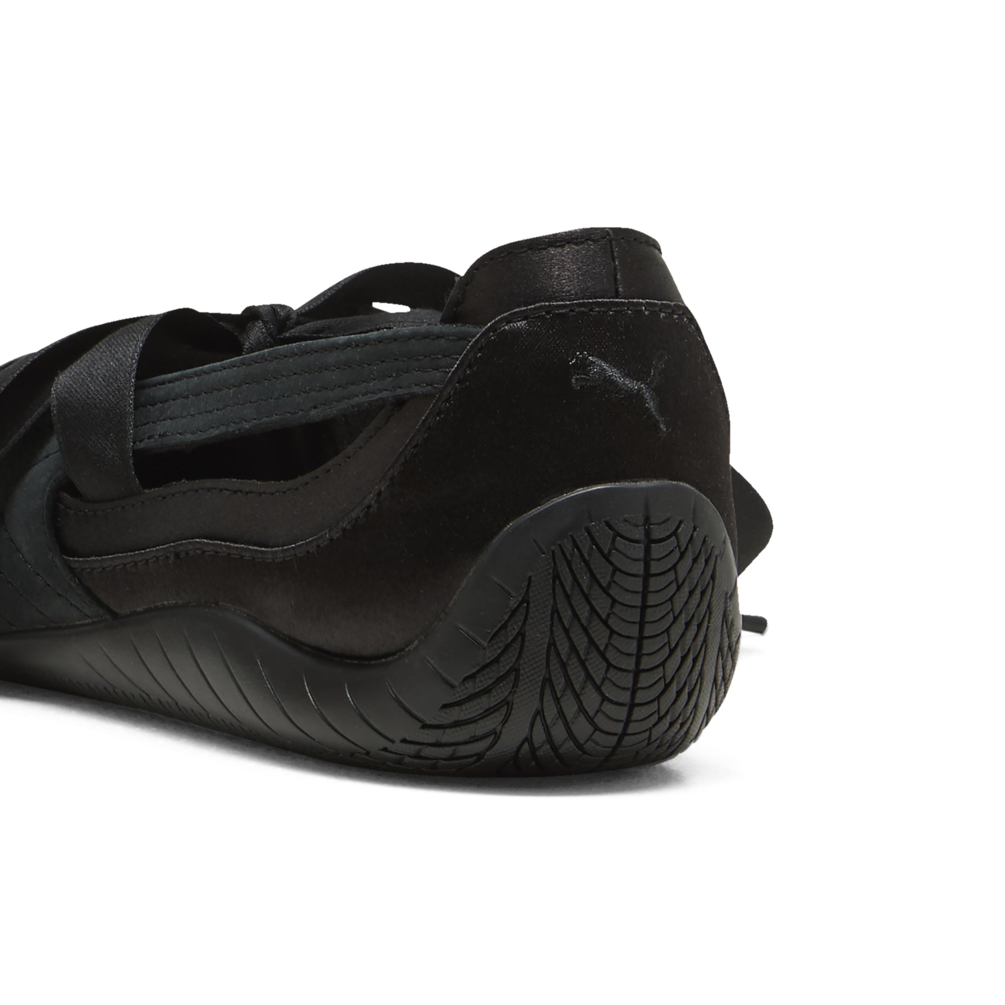 black sneakers on a white background