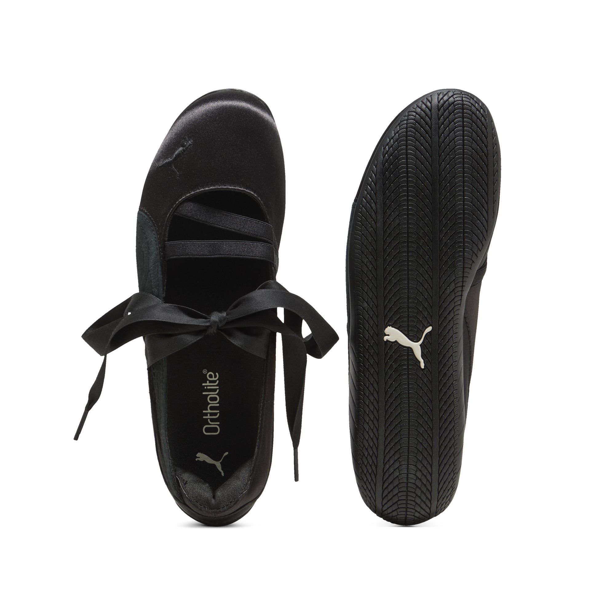 black sneakers on a white background