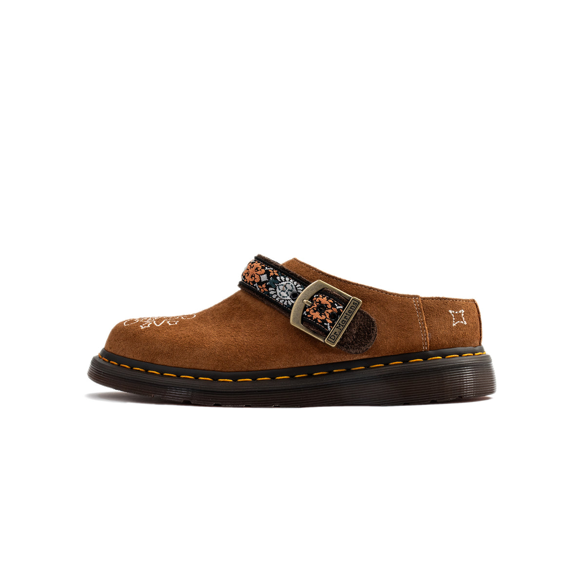Dr Martens Isham Crochet Wool Suede Mules Black Beige Brown  display picture 2