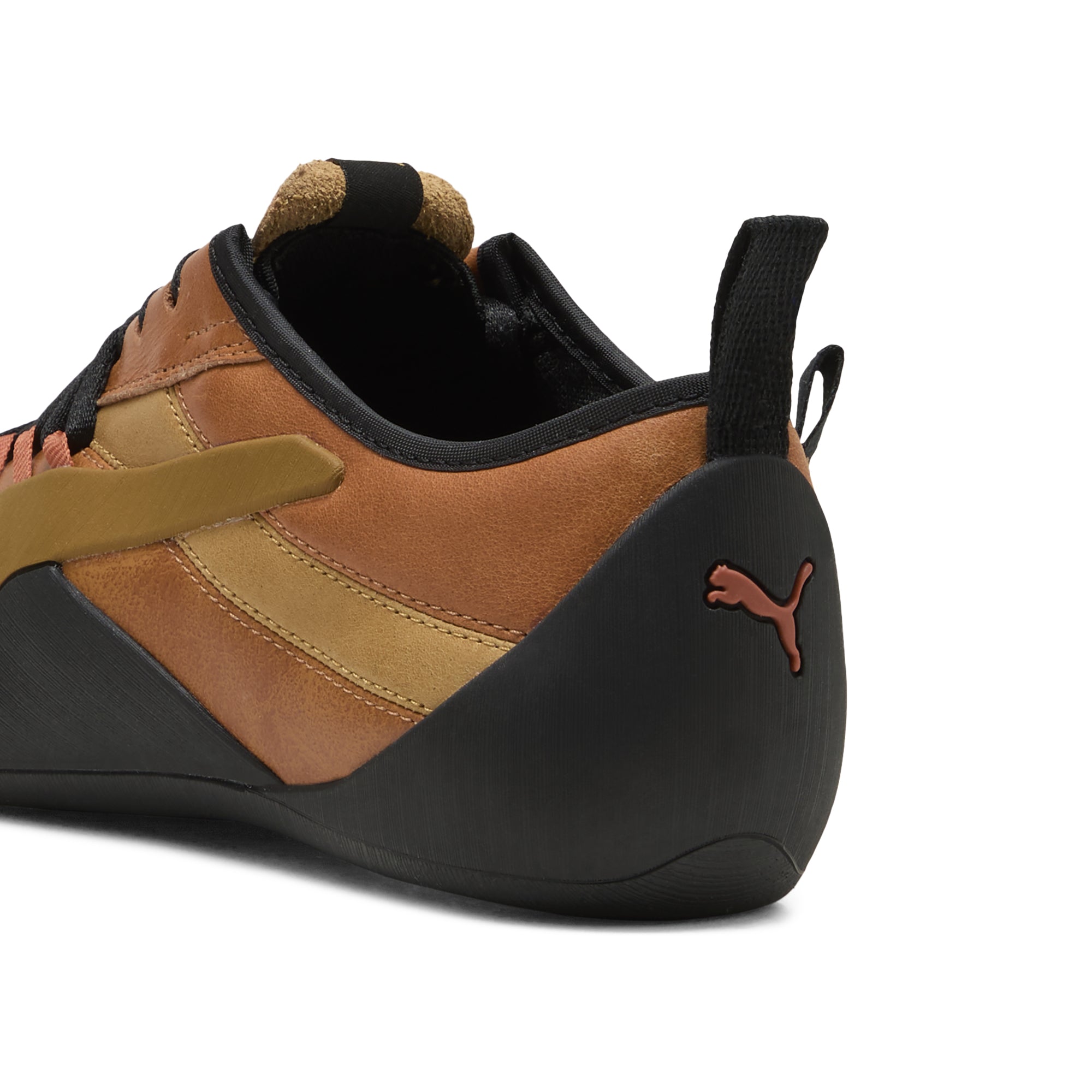 brown sneakers on a white background