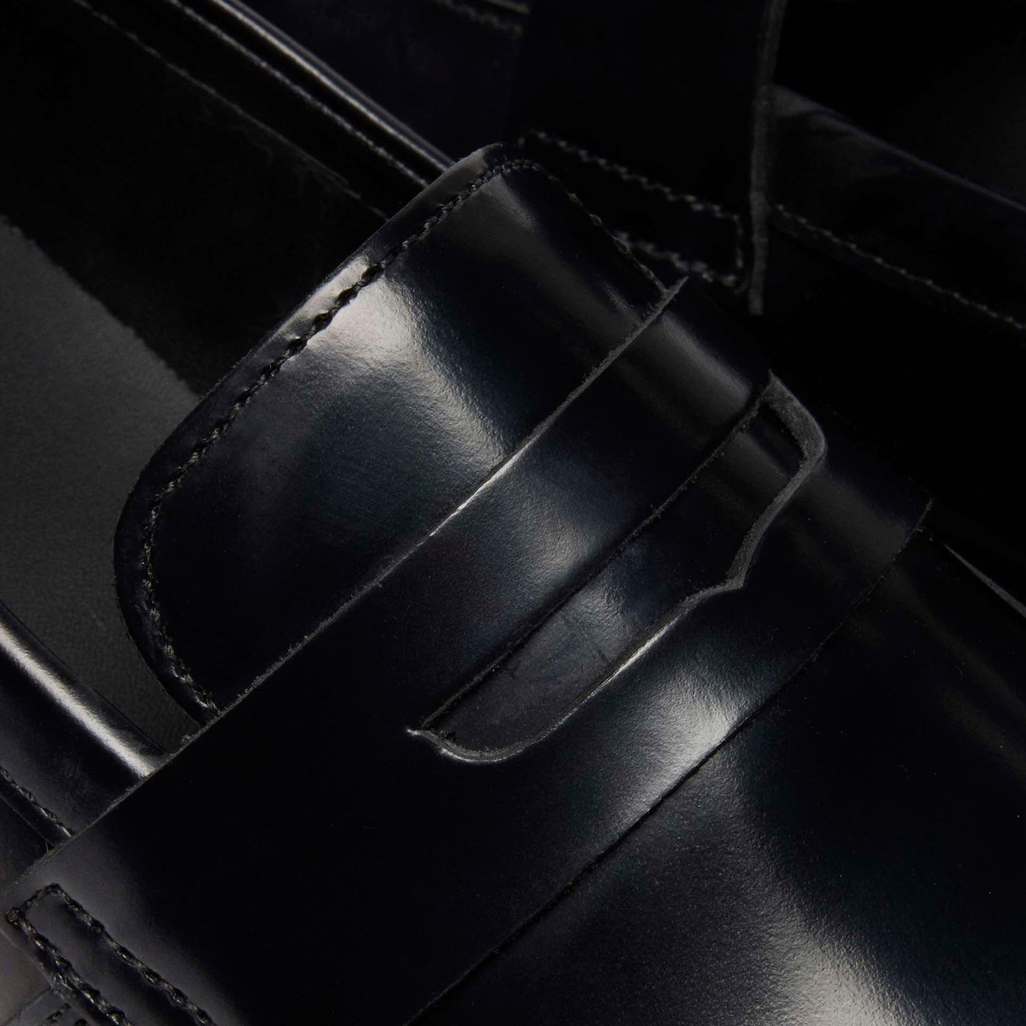black loafers on a white background