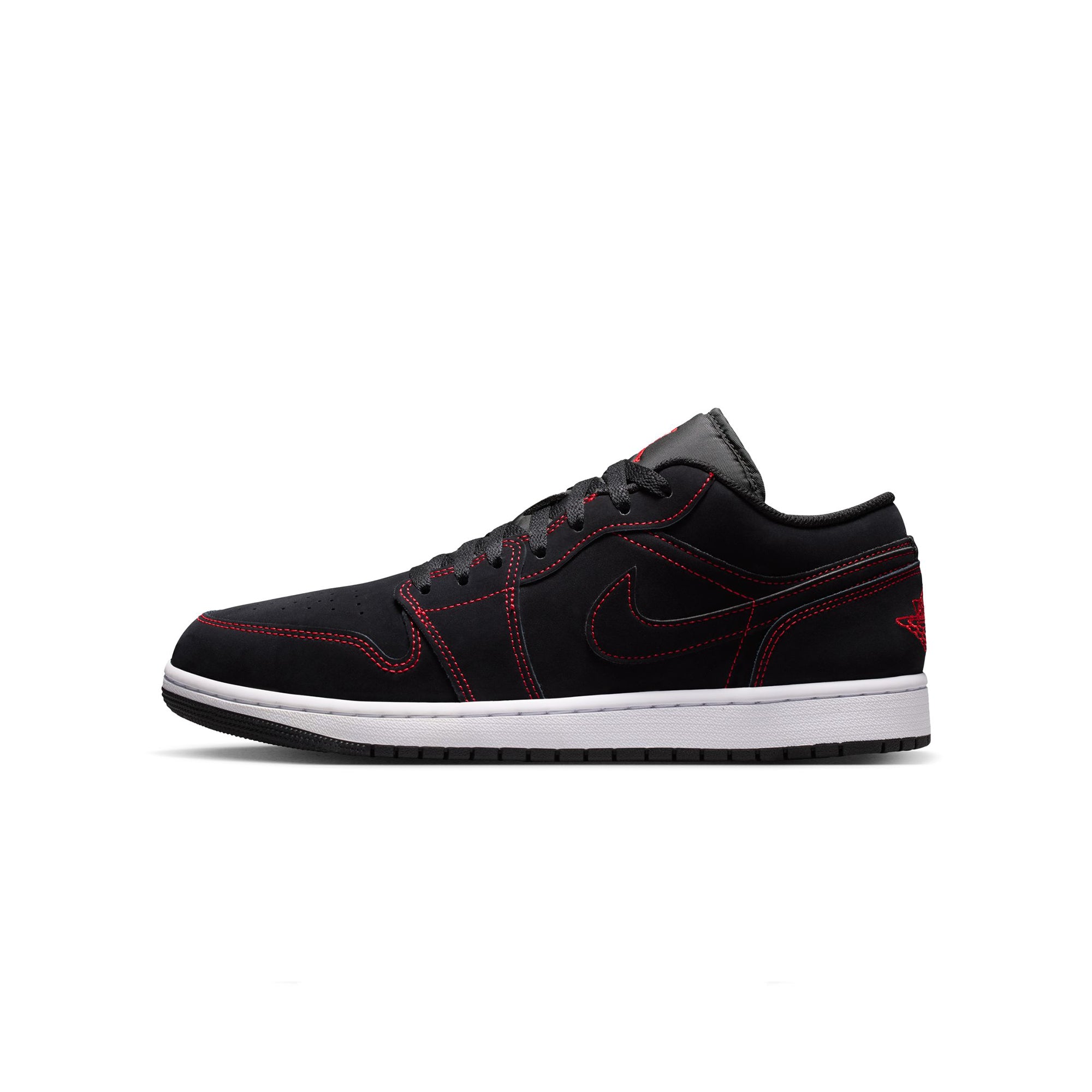 Black/university Red-white Sneakers on a white background
