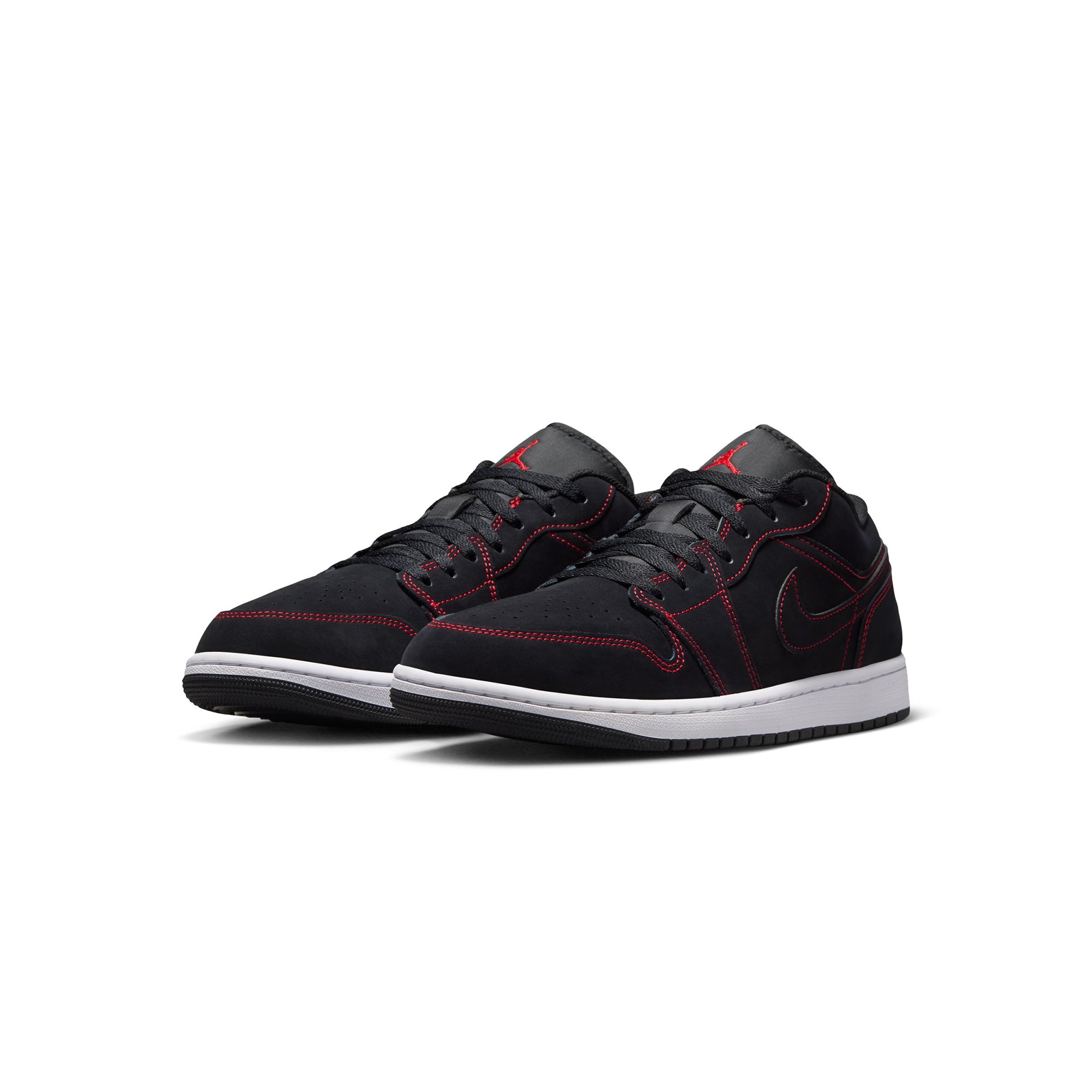 Black/university Red-white Sneakers on a white background
