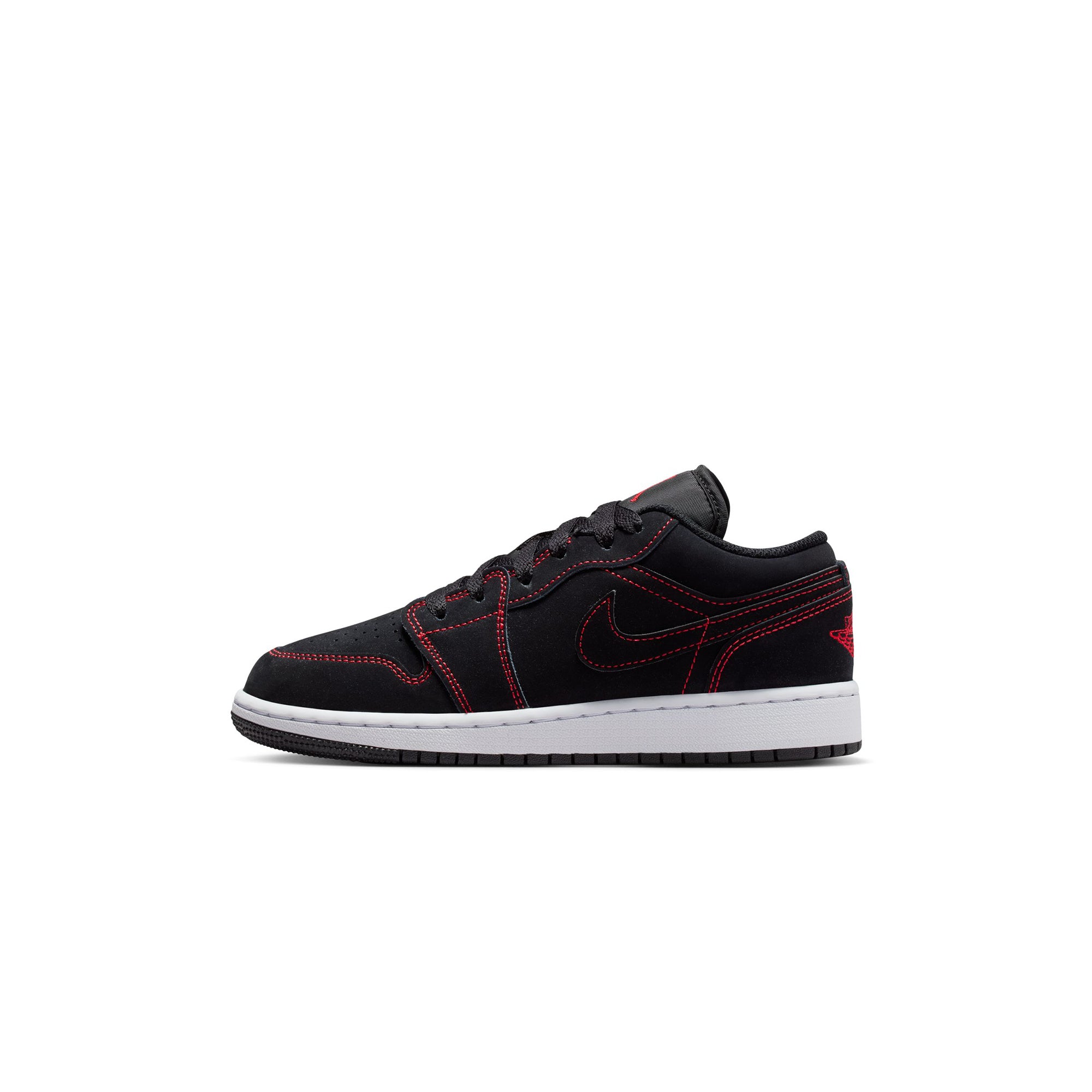 Black/university Red-white Sneakers on a white background