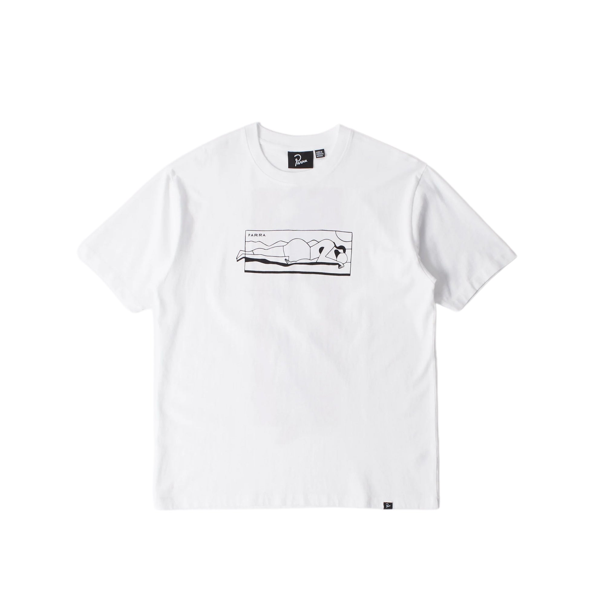White screen-printed t-Shirt on white background