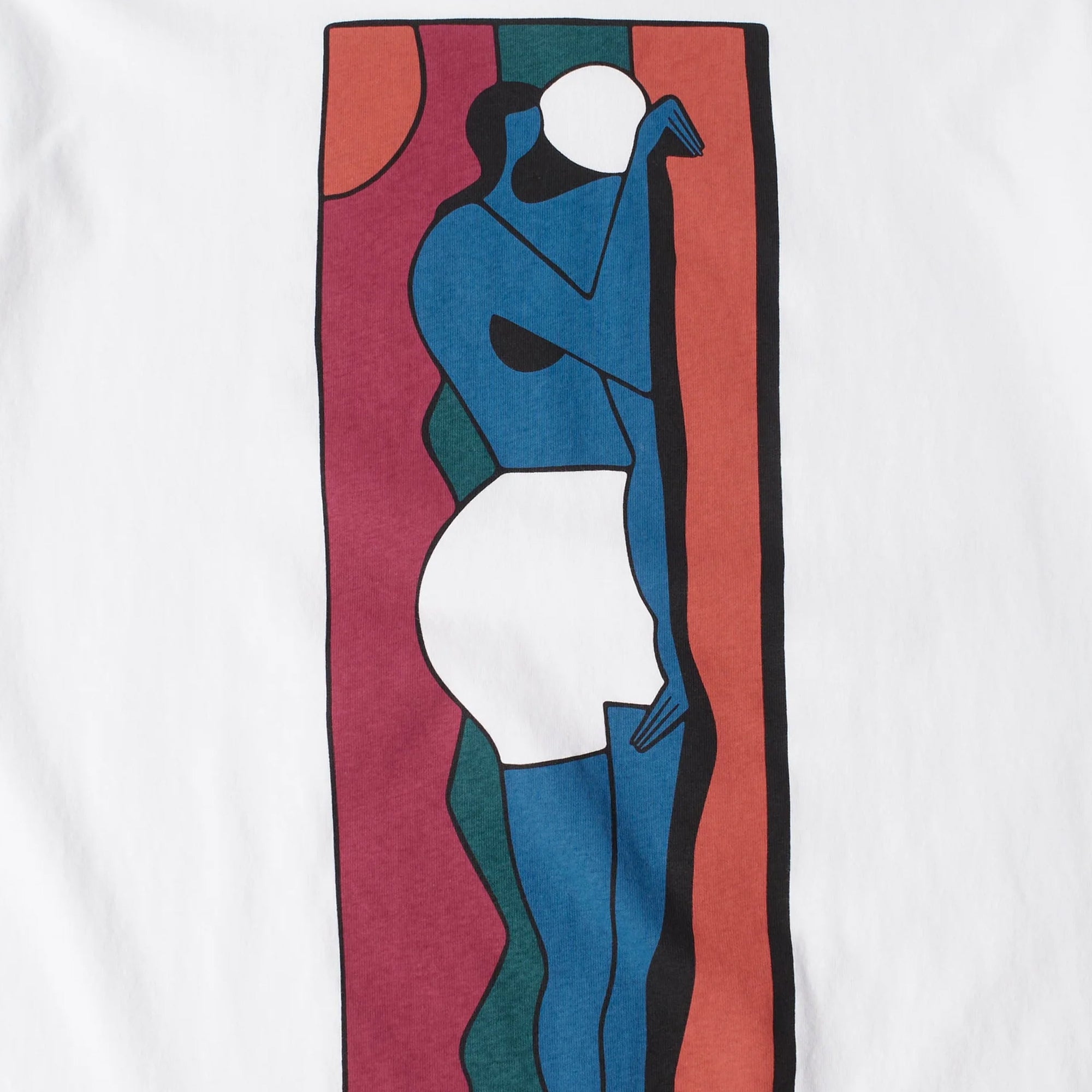 White screen-printed t-Shirt on white background
