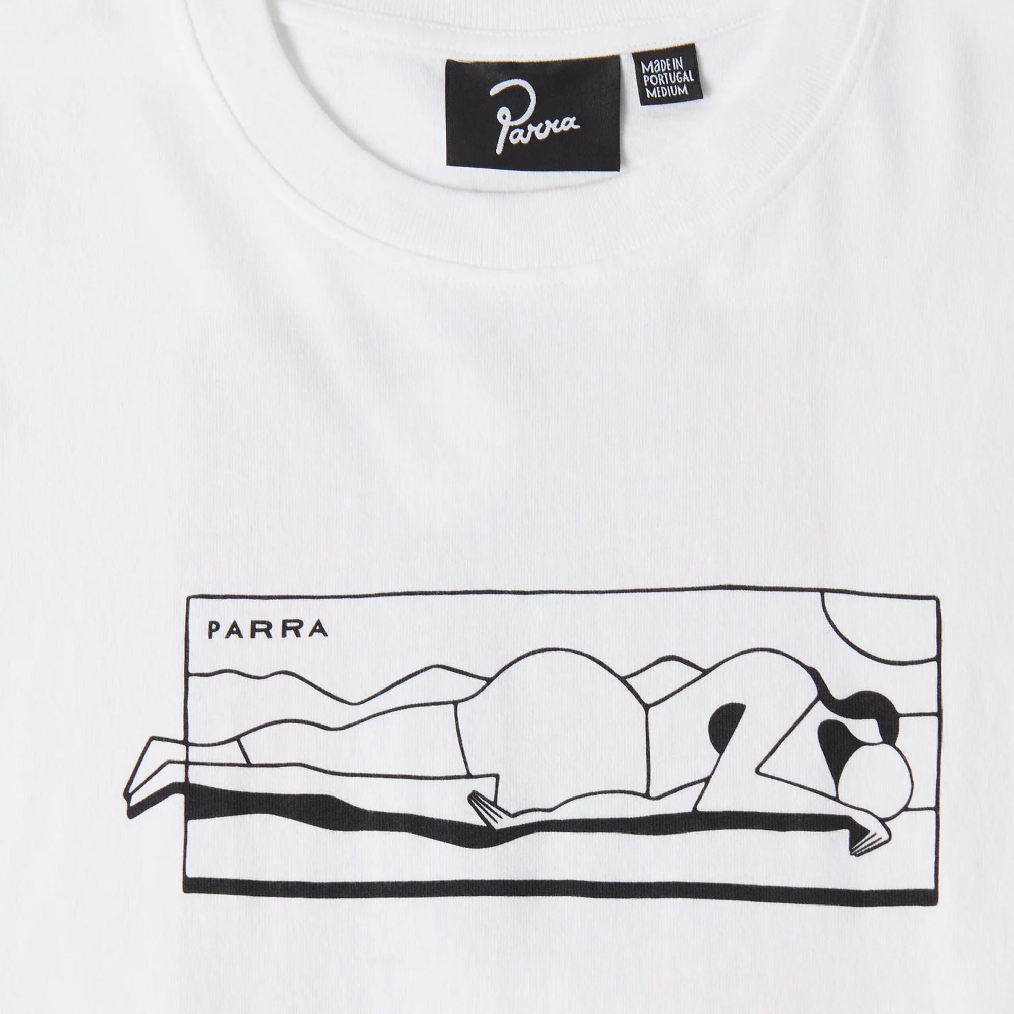 White screen-printed t-Shirt on white background