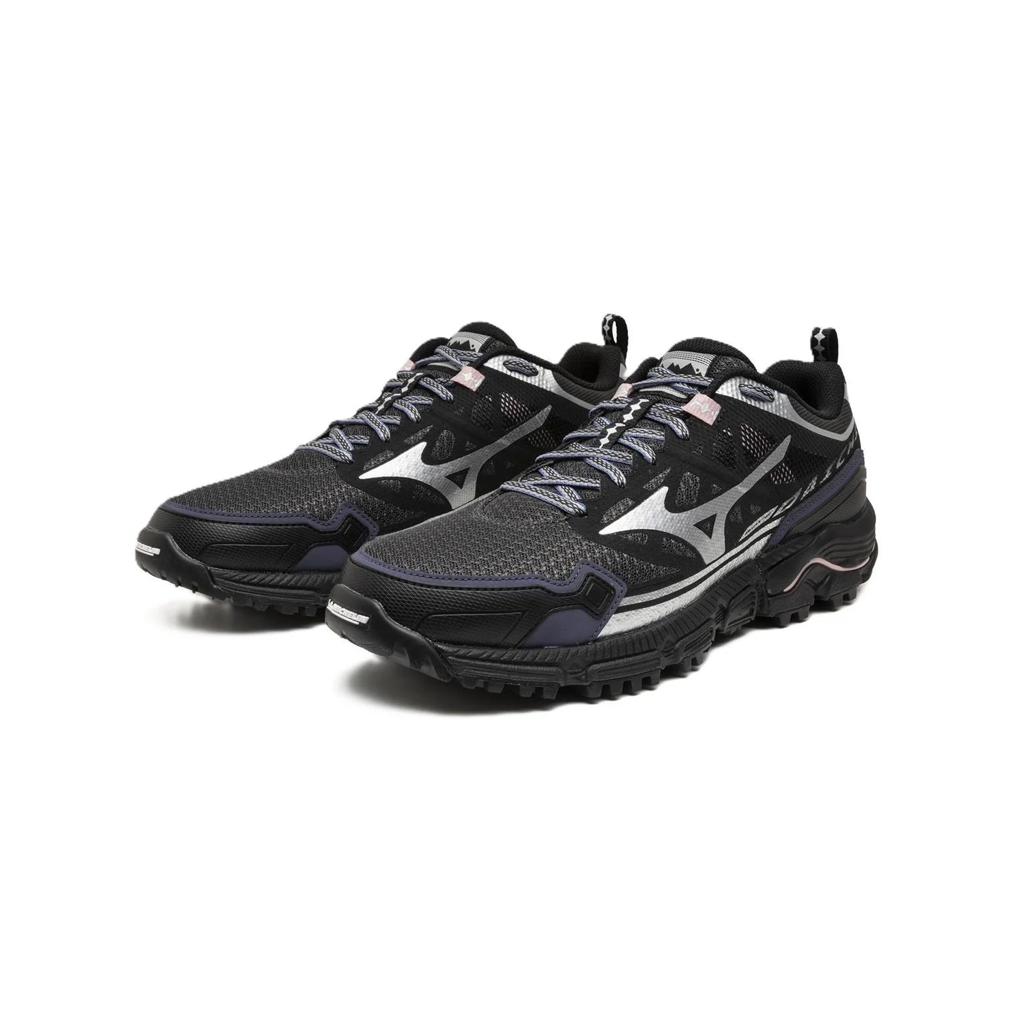 Black Sand Silver Sneakers on a white background
