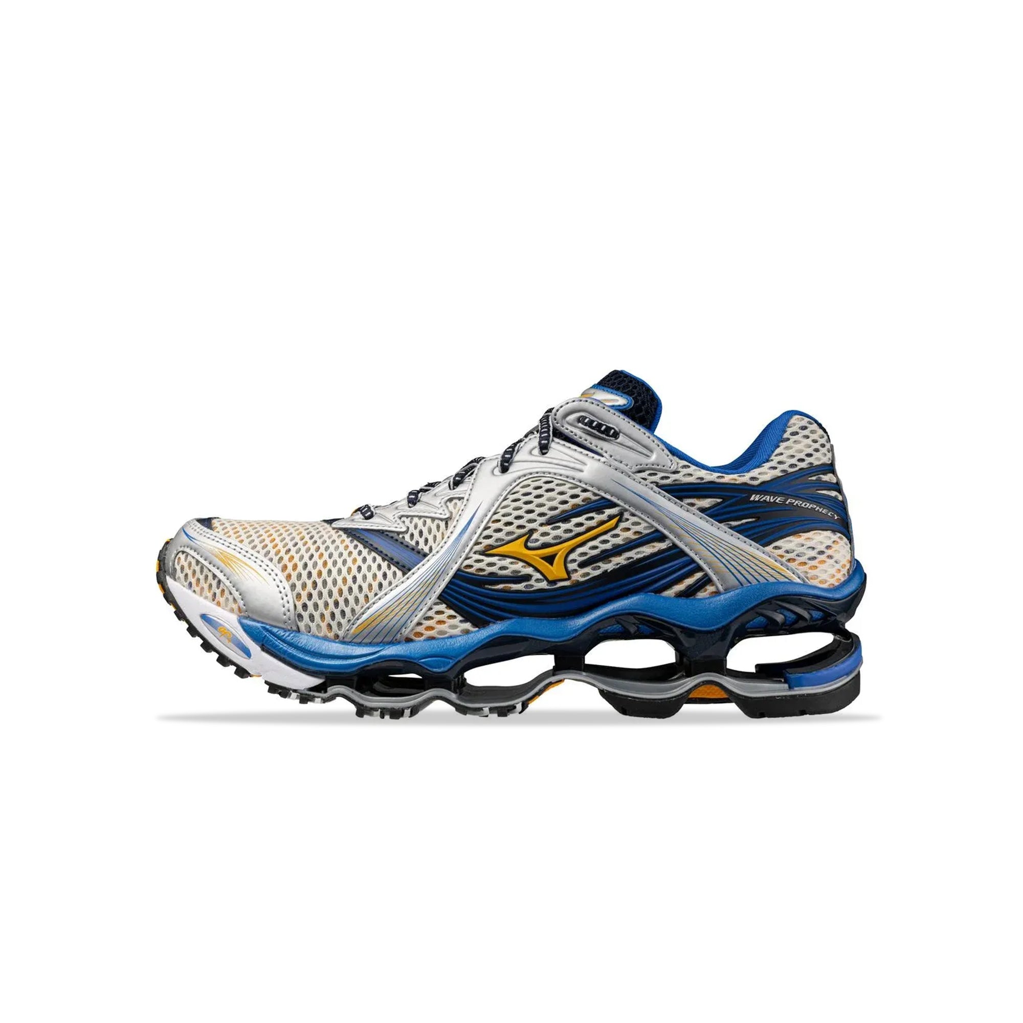 Artisan’s Gold / Zinnia / Strong Blue Sneakers on a white background