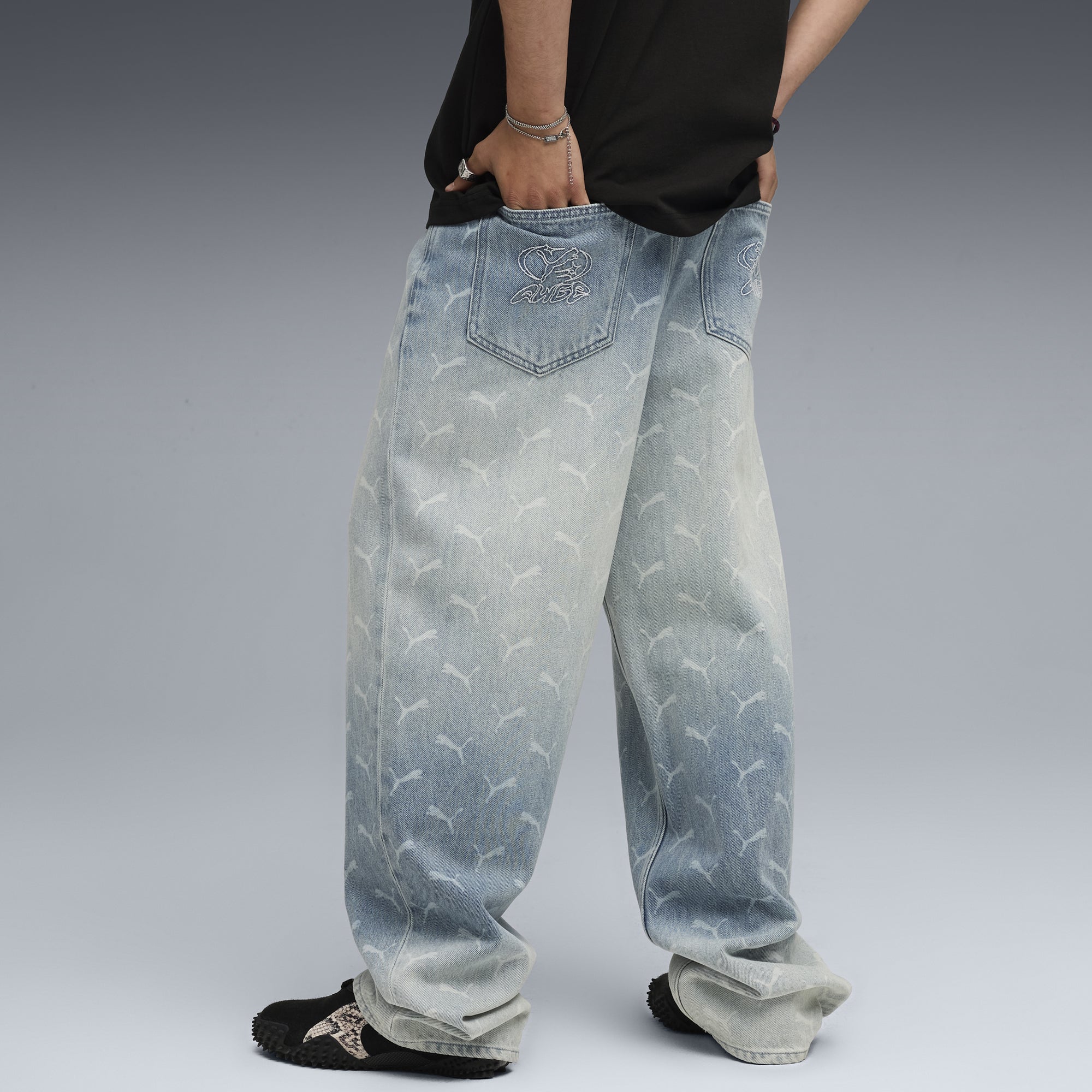 Puma x A$AP Rocky Mens Laser Monogram Denim Pants