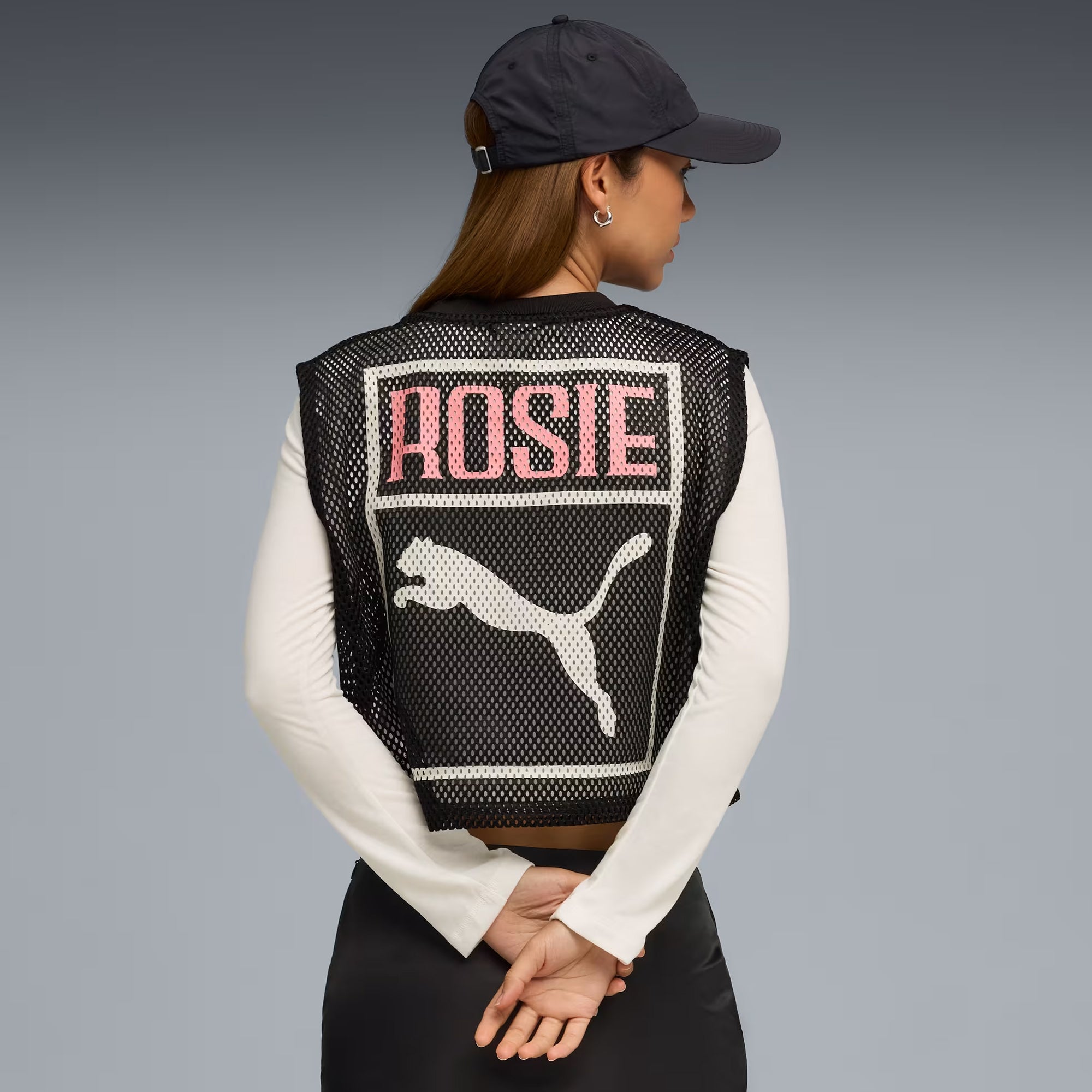 Puma x Rosé Womens Relaxed Mesh Top