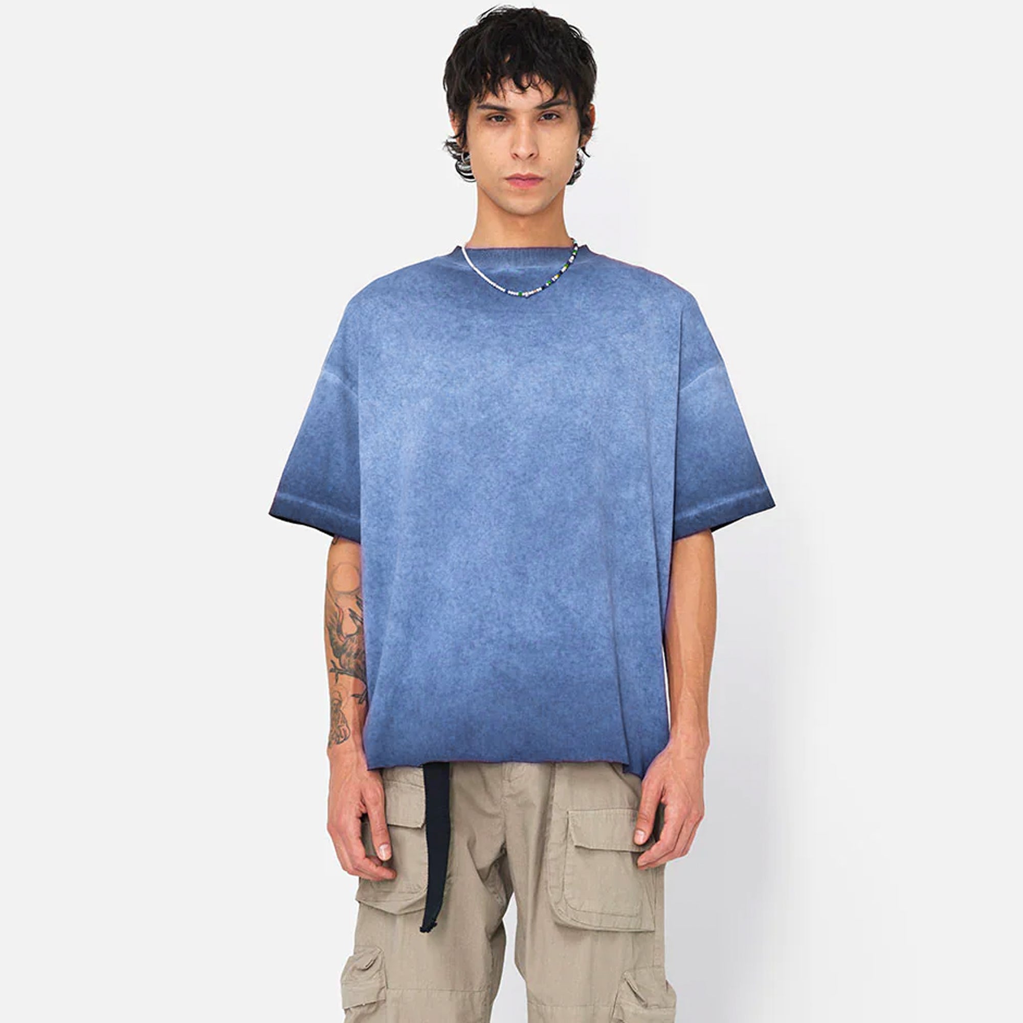 John Elliott Mens Phoenix Oil Wash Cropped SS Tee