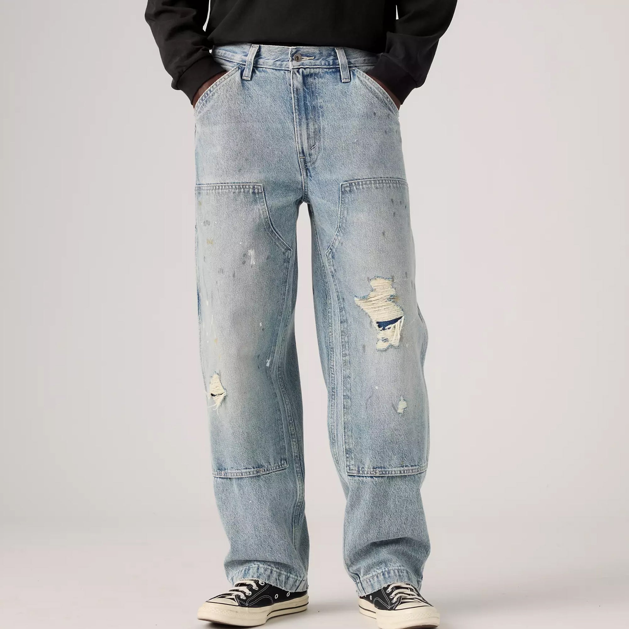 Levi's Mens 568 Loose Strt DBL Knee Diving Ducks DX Long Bottom Pants