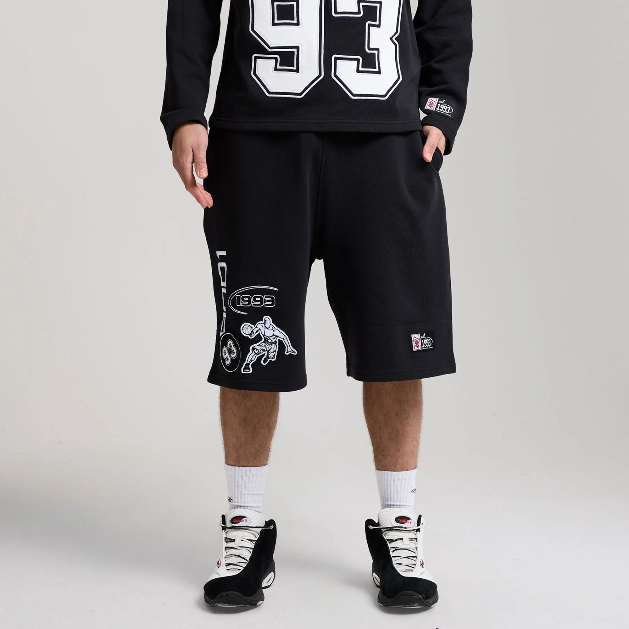 AND1 Mens On Court Applique Badge Jersey Short