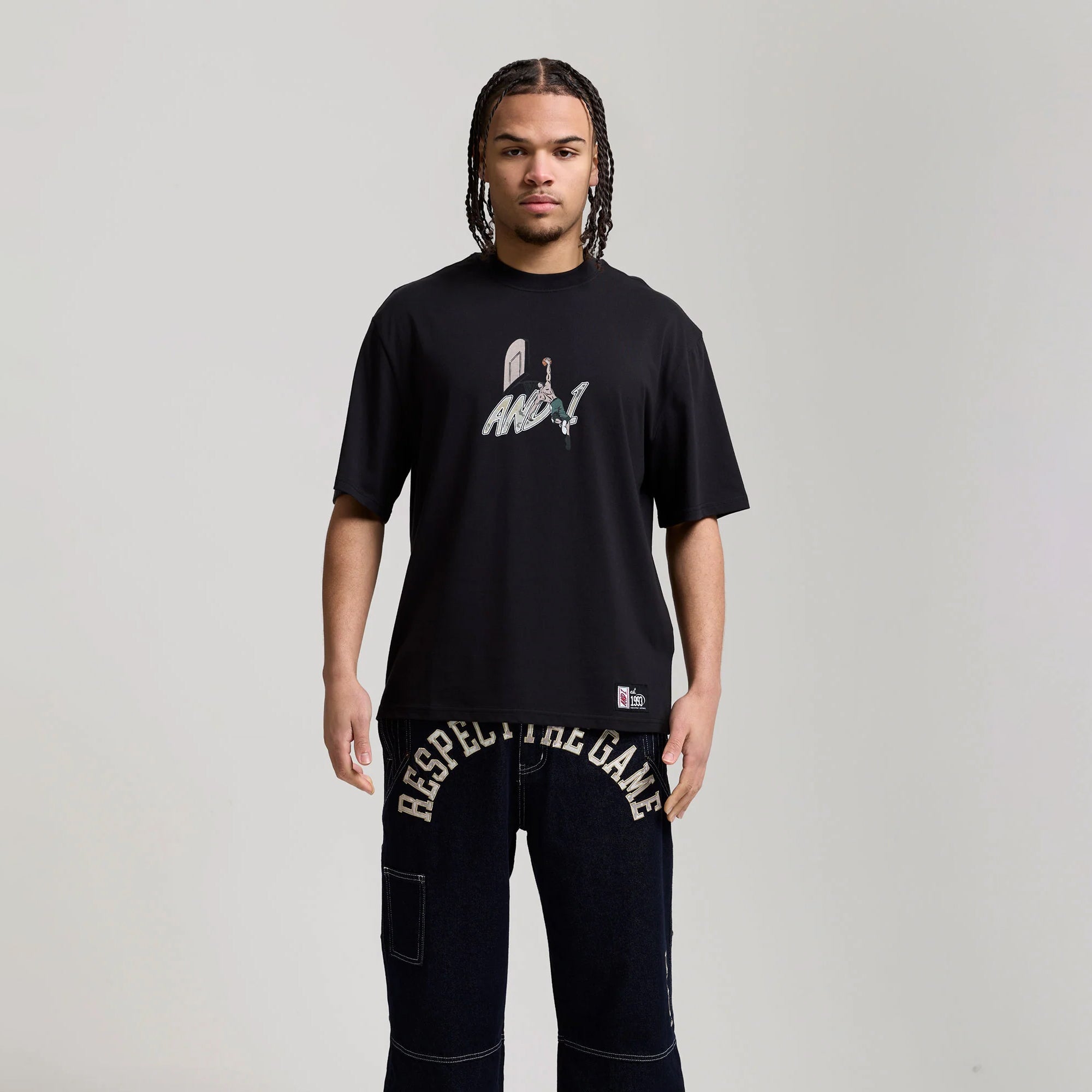 AND1 Mens Camo Dunk Oversized Graphic Tee