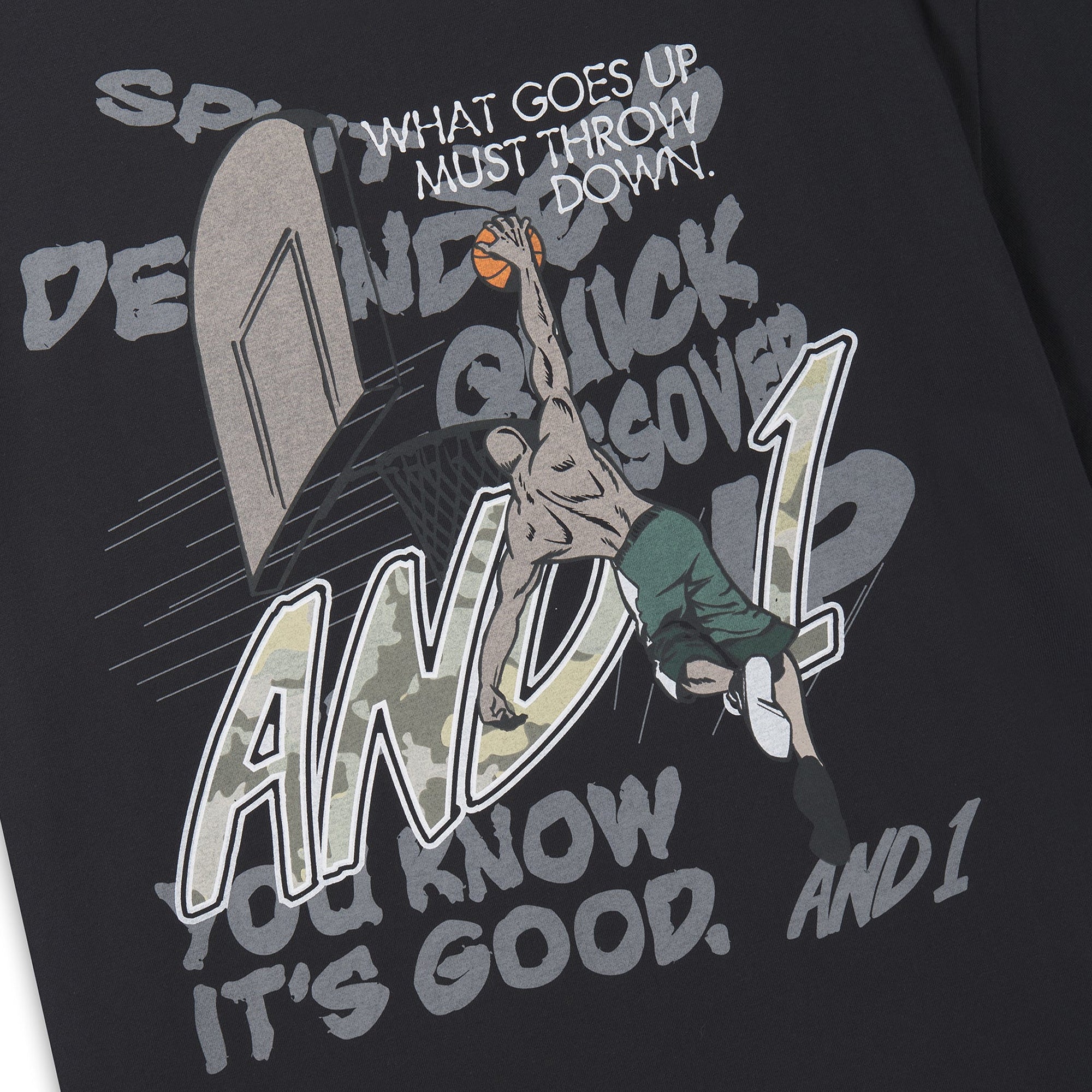 AND1 Mens Camo Dunk Oversized Graphic Tee