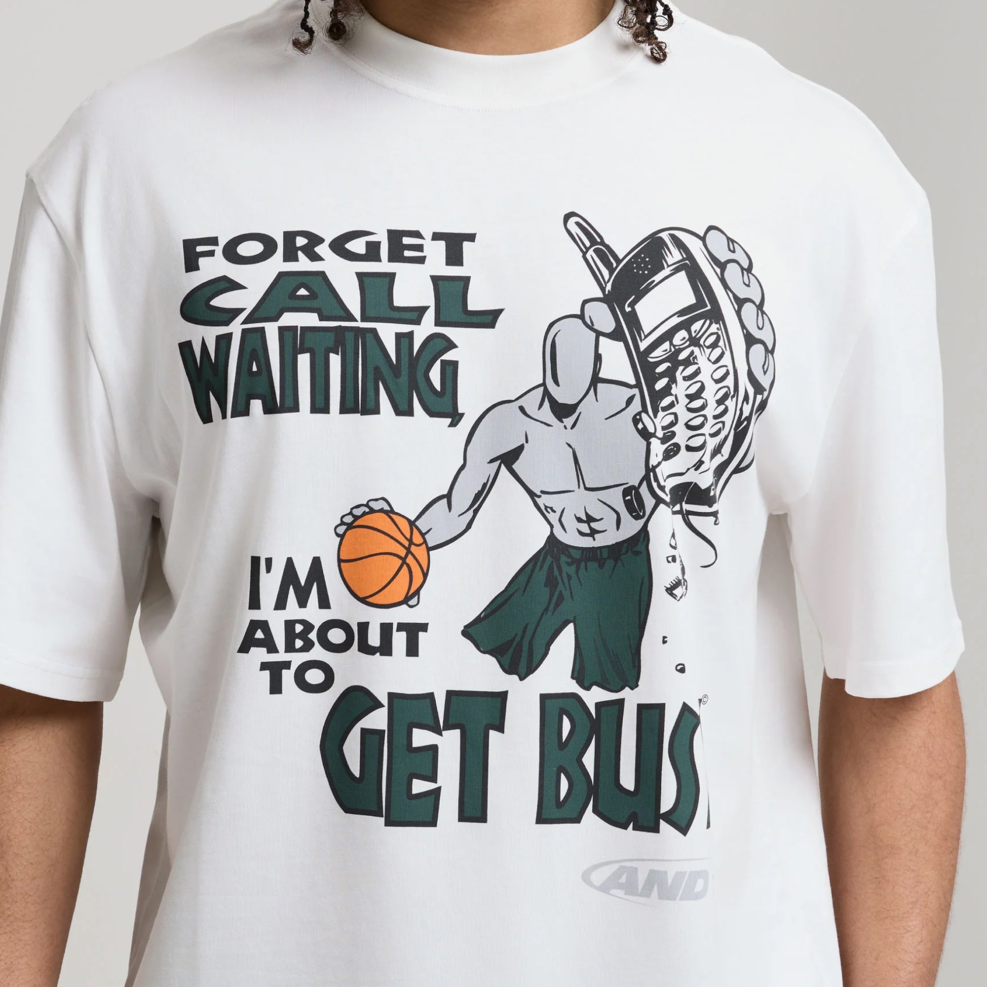 AND1 Mens Get Busy Trash Talk Oversized Graphic Tee