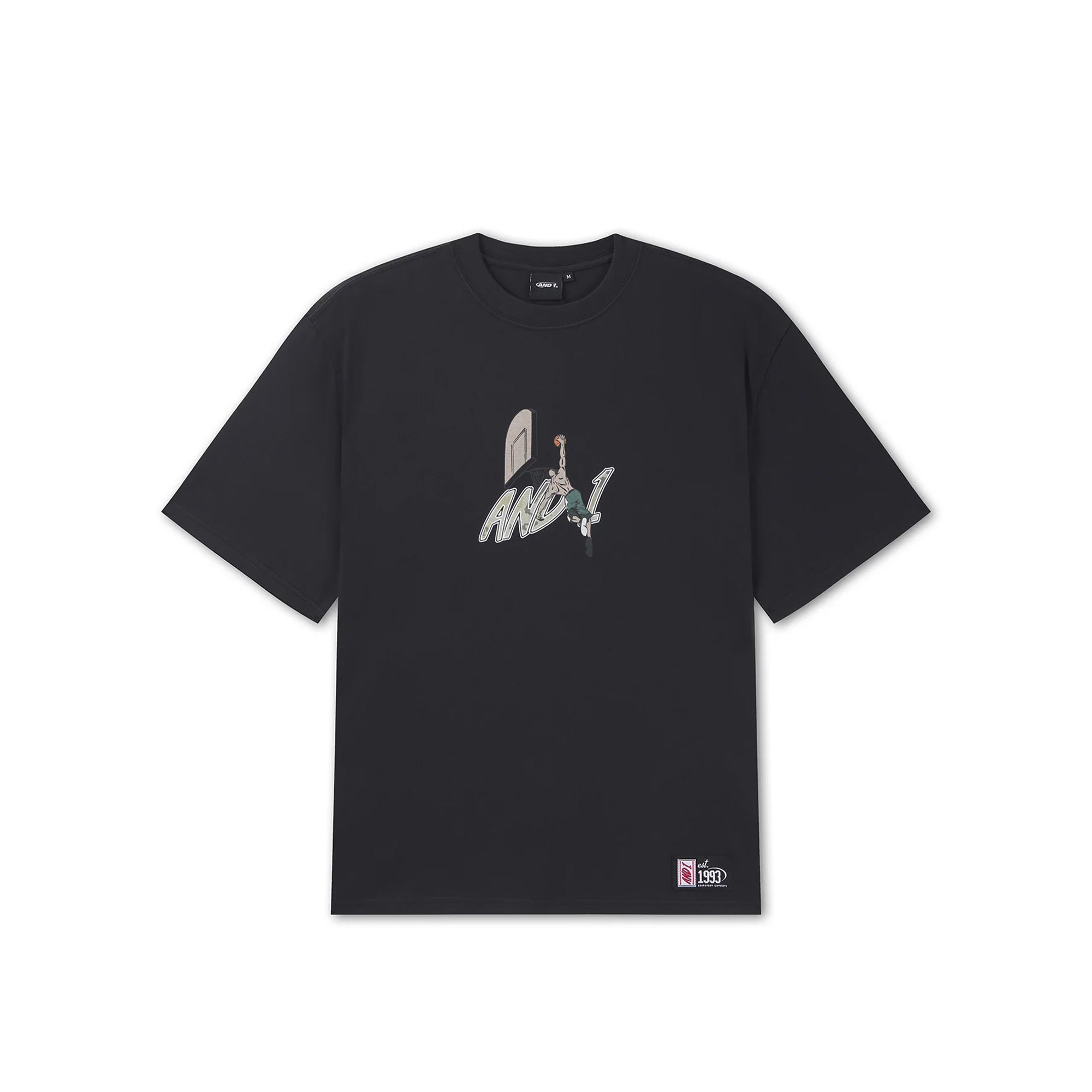 AND1 Mens Camo Dunk Oversized Graphic Tee