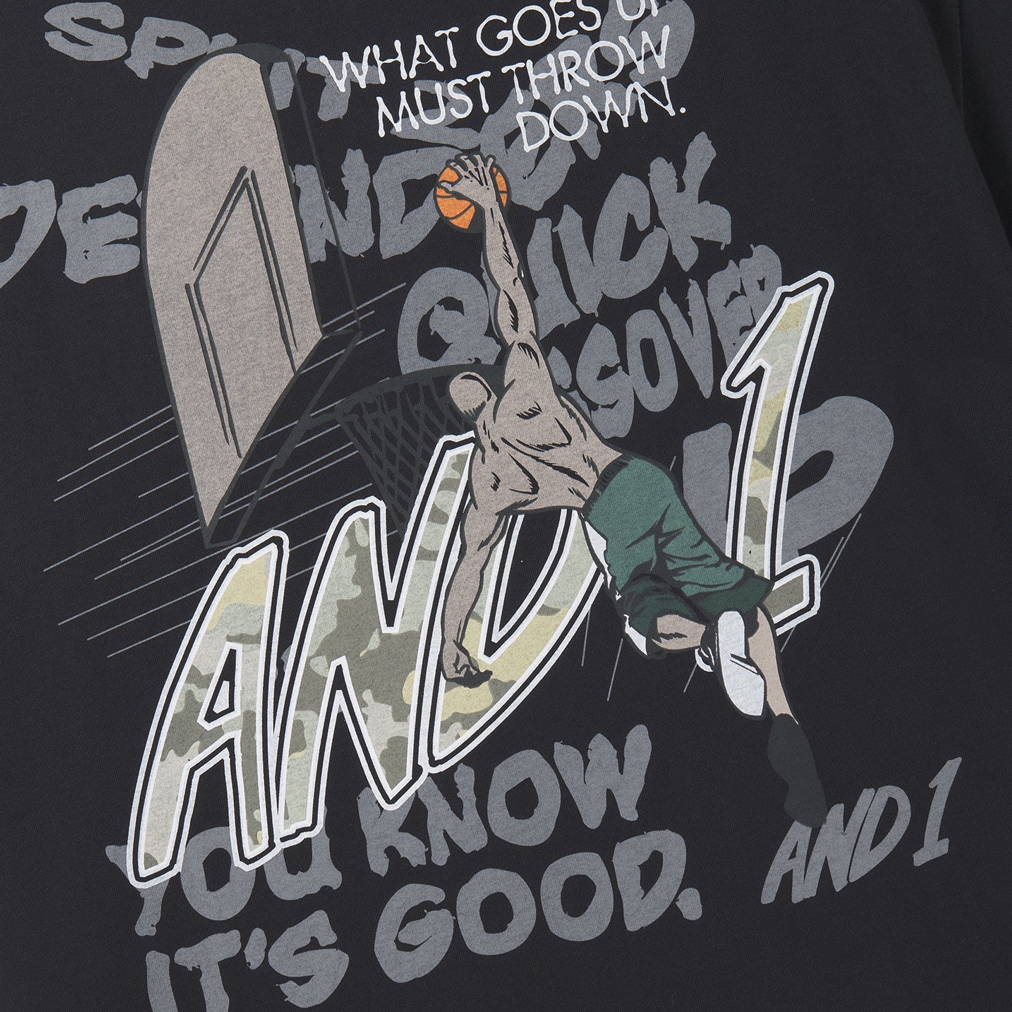 AND1 Mens Camo Dunk Oversized Graphic Tee