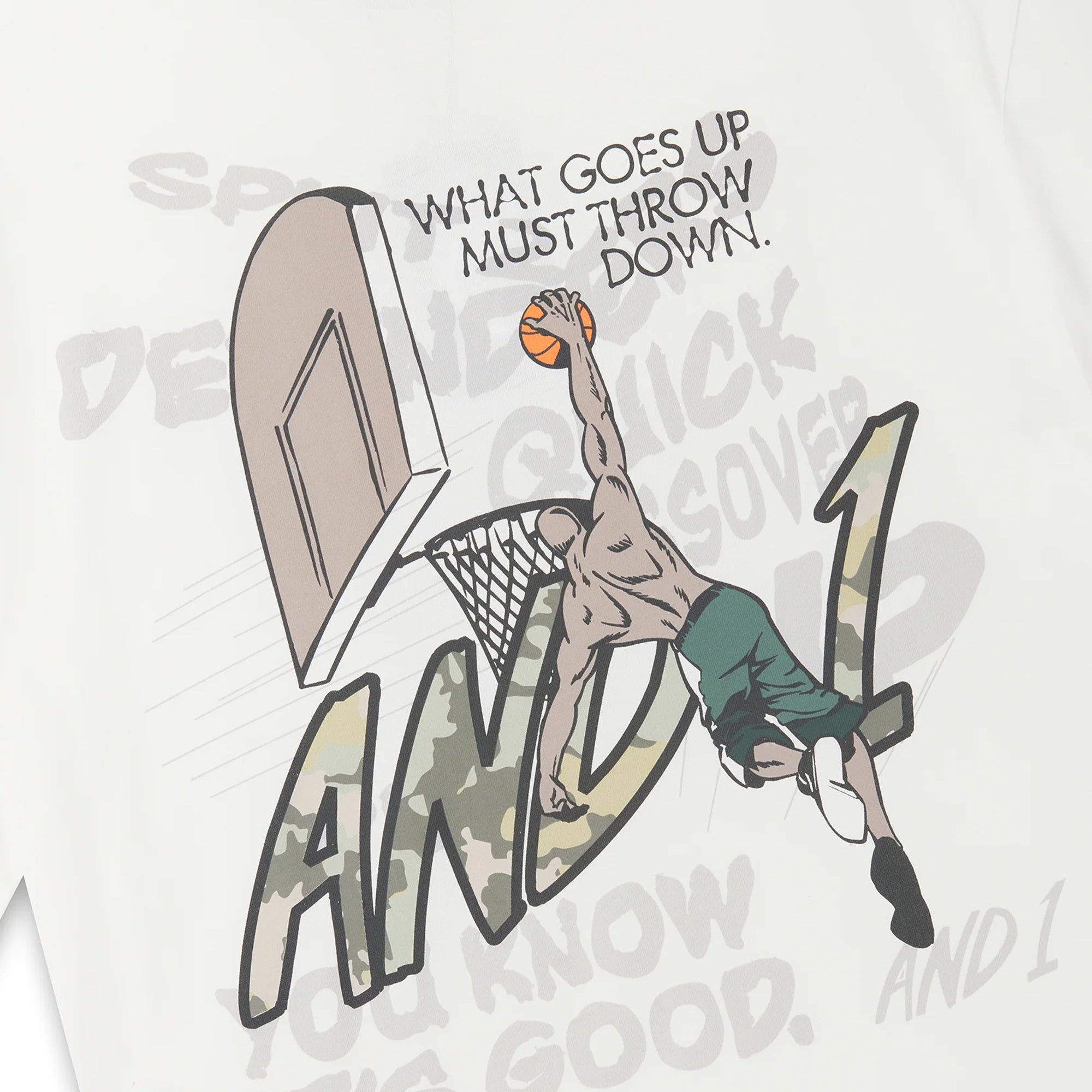AND1 Mens Camo Dunk Oversized Graphic Tee