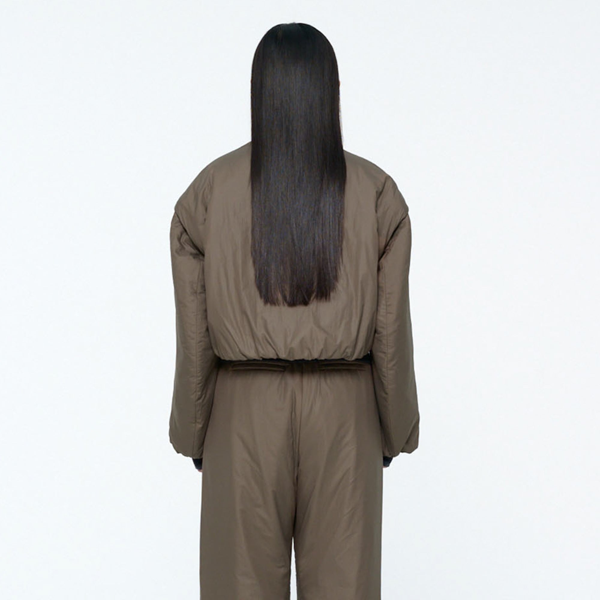 Amomento Womens Padded Nylon Crop Jumper