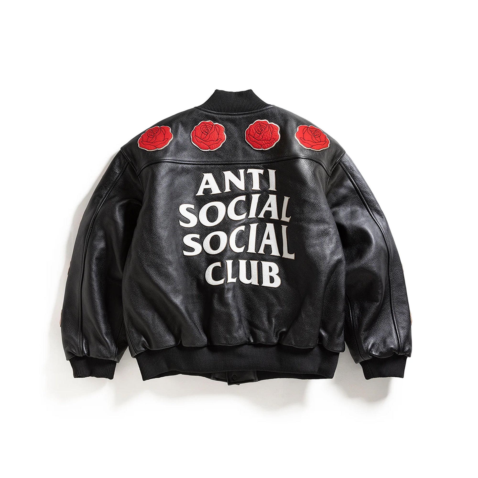 Anti Social Social Club Mens Petal To The Metal Leather Varsity