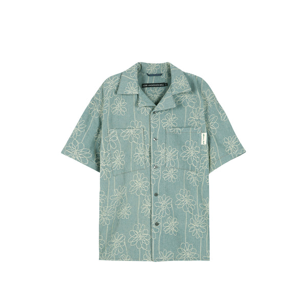 Andersson Bell Mens Flower Embroidery Open Collar Shirt – Extra Butter