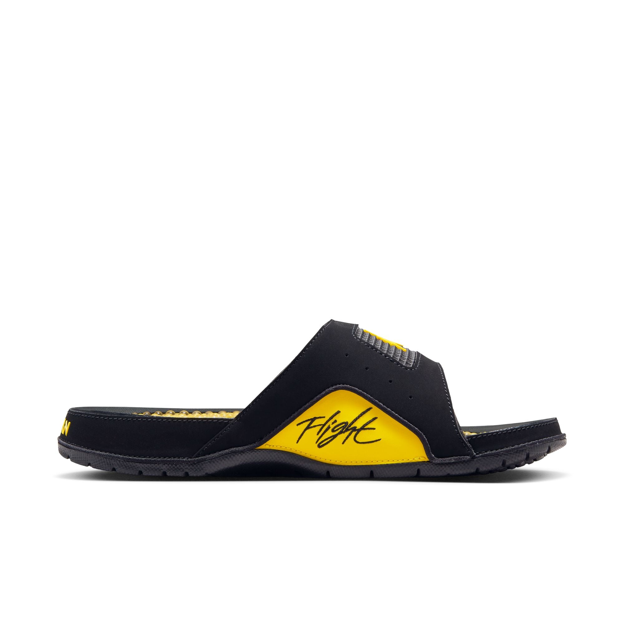 Black/tour Yellow Slides on a white background