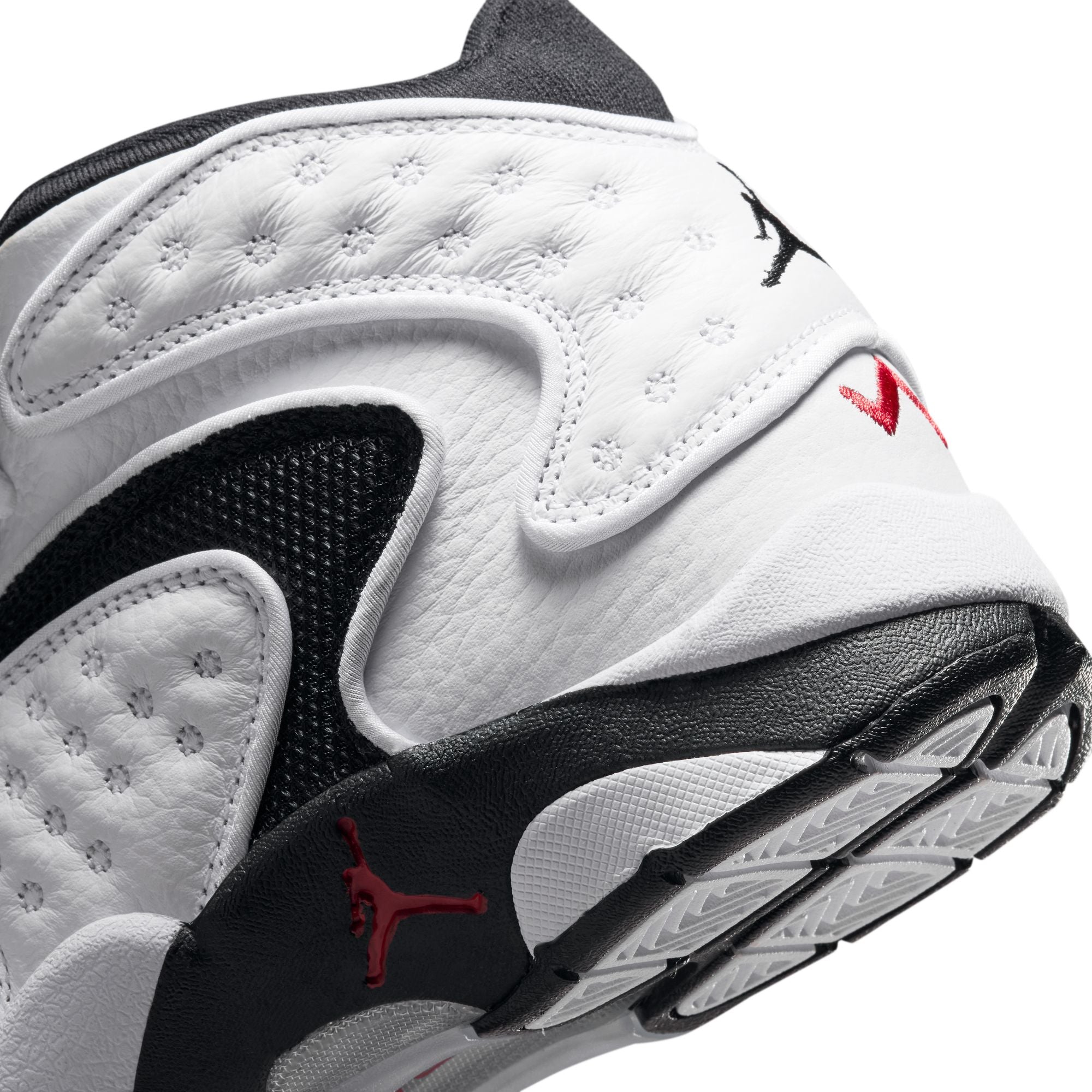 White/black-university Red Sneakers on a white background
