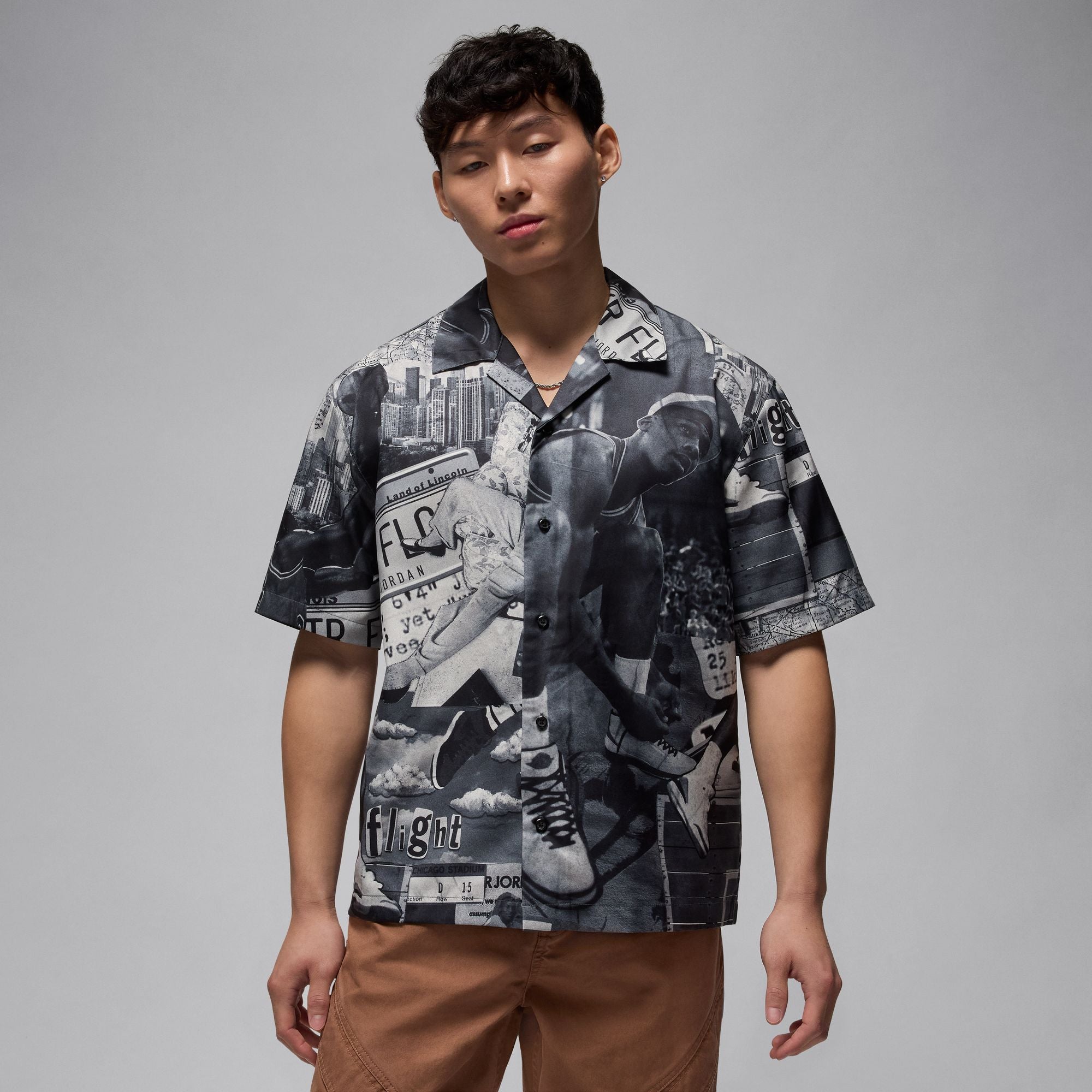 Air Jordan Mens Essentials Print Camp Top