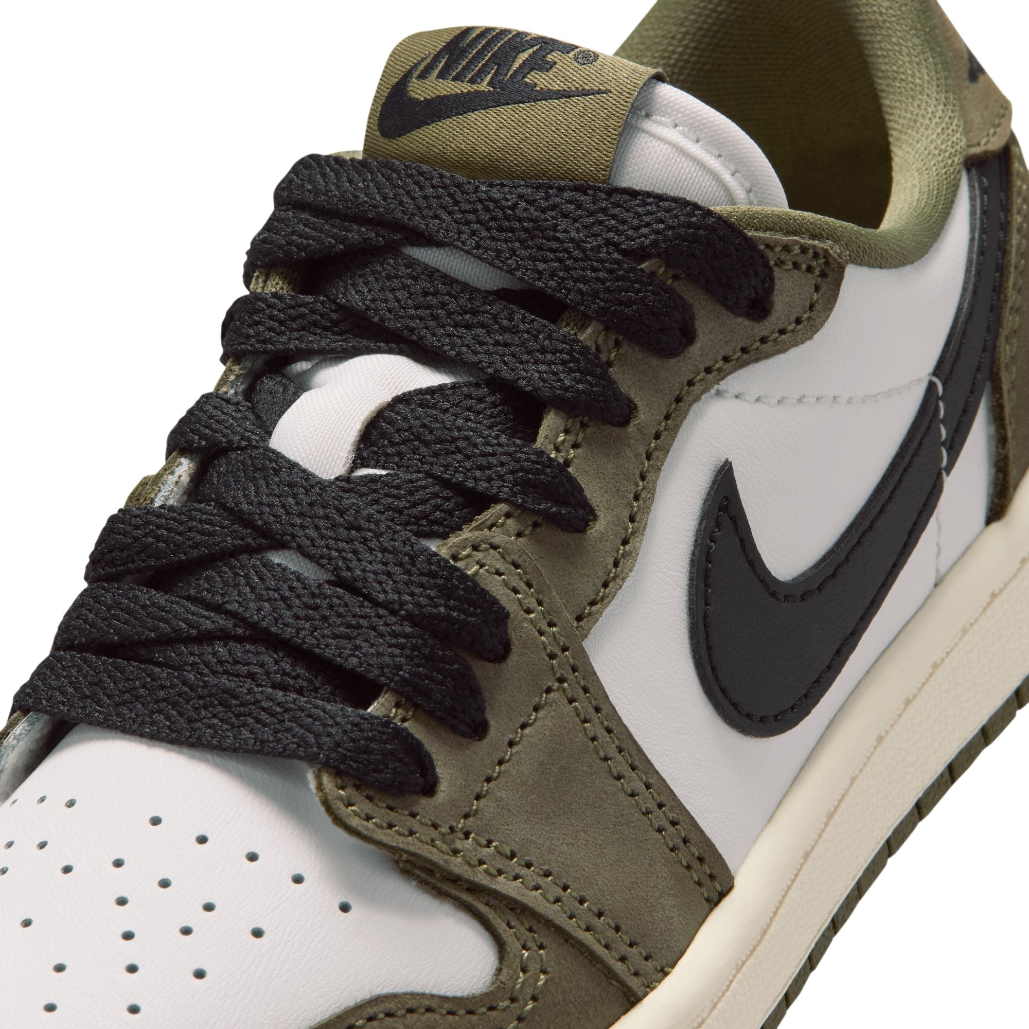Air Jordan 1 Little Kids Retro Low "Medium Olive" Shoes