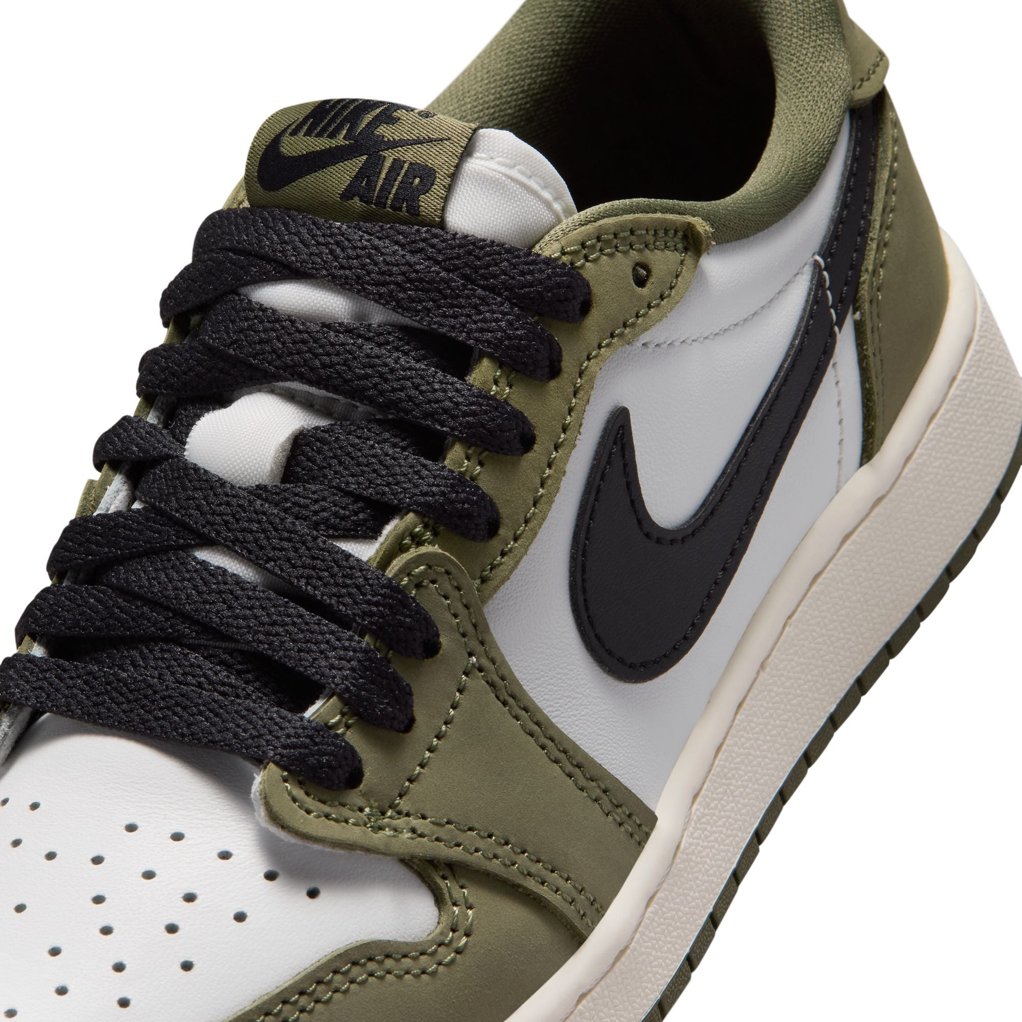 Air Jordan 1 Kids Retro Low "Medium Olive" Shoes