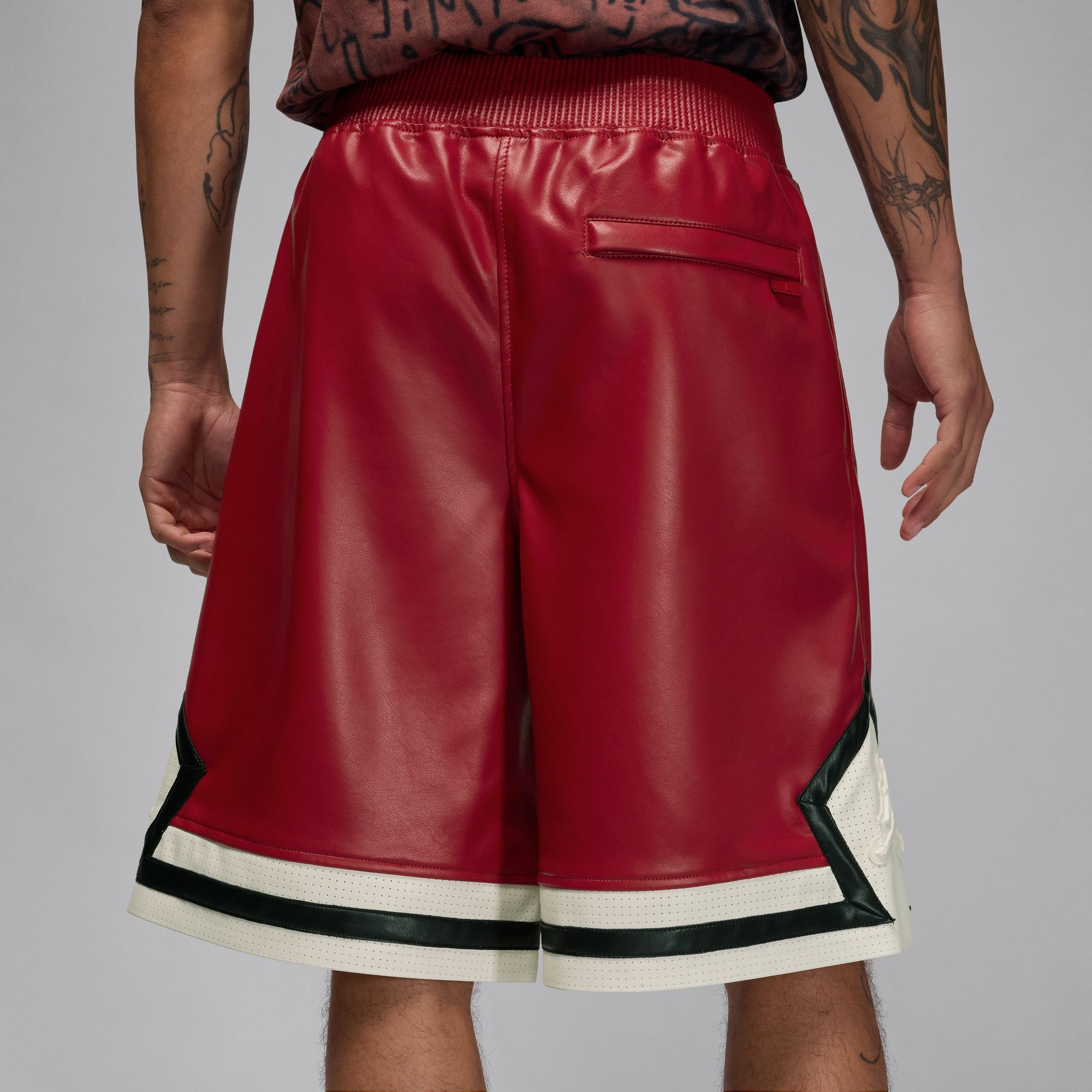 Air Jordan Mens Vegan Leather Diamond Shorts