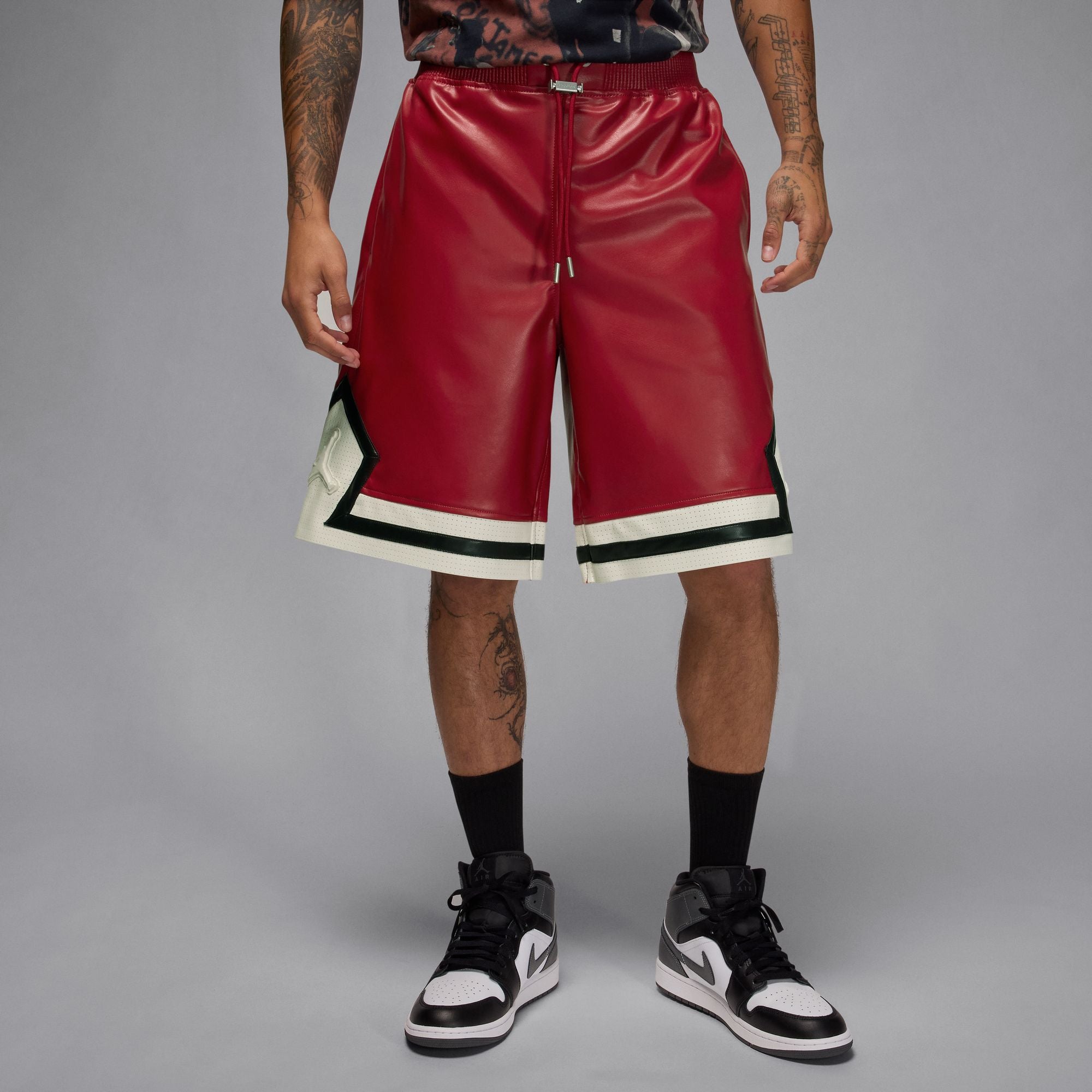 Air Jordan Mens Vegan Leather Diamond Shorts – Extra Butter