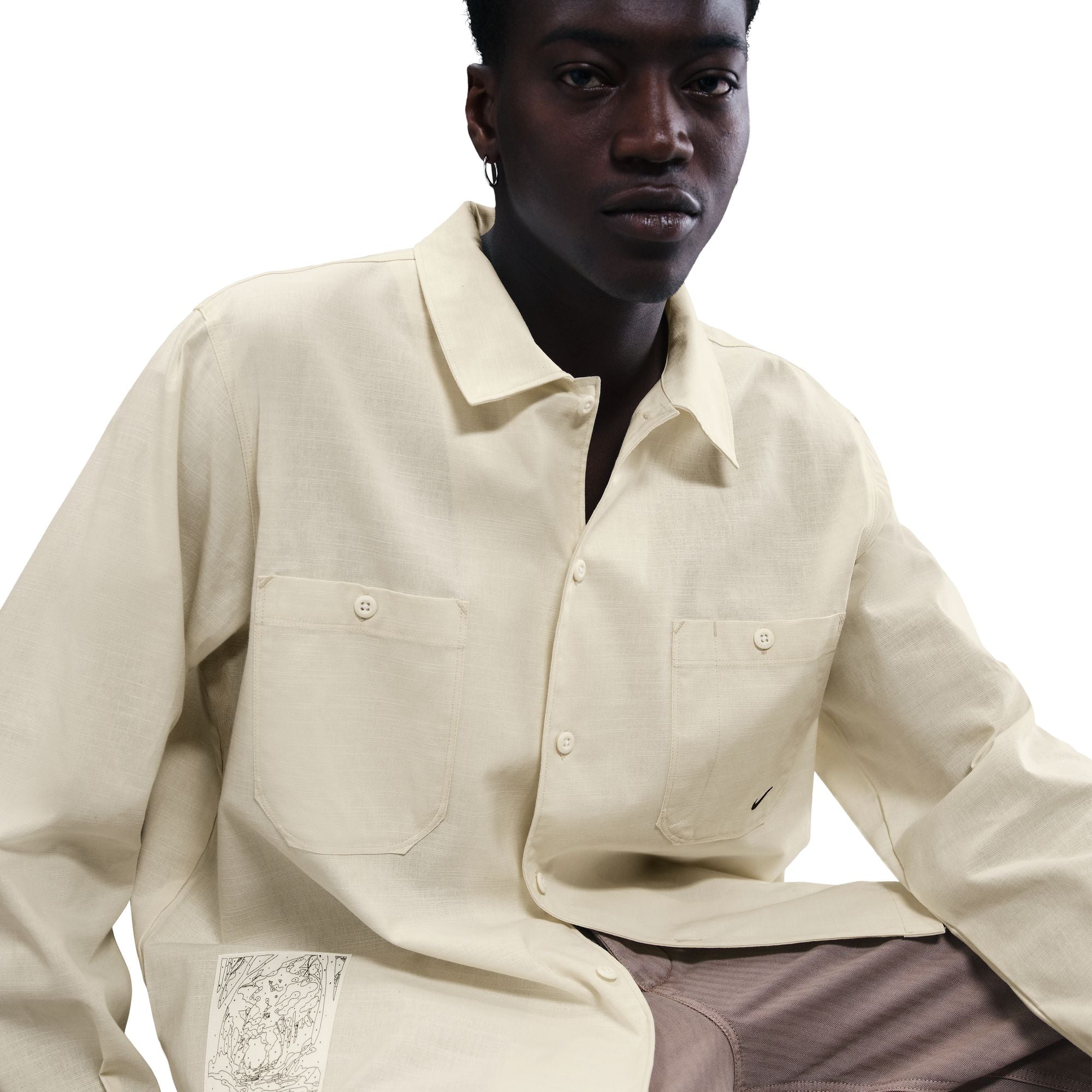 Nike Mens Life Chambray Long-Sleeve Painter Shirt