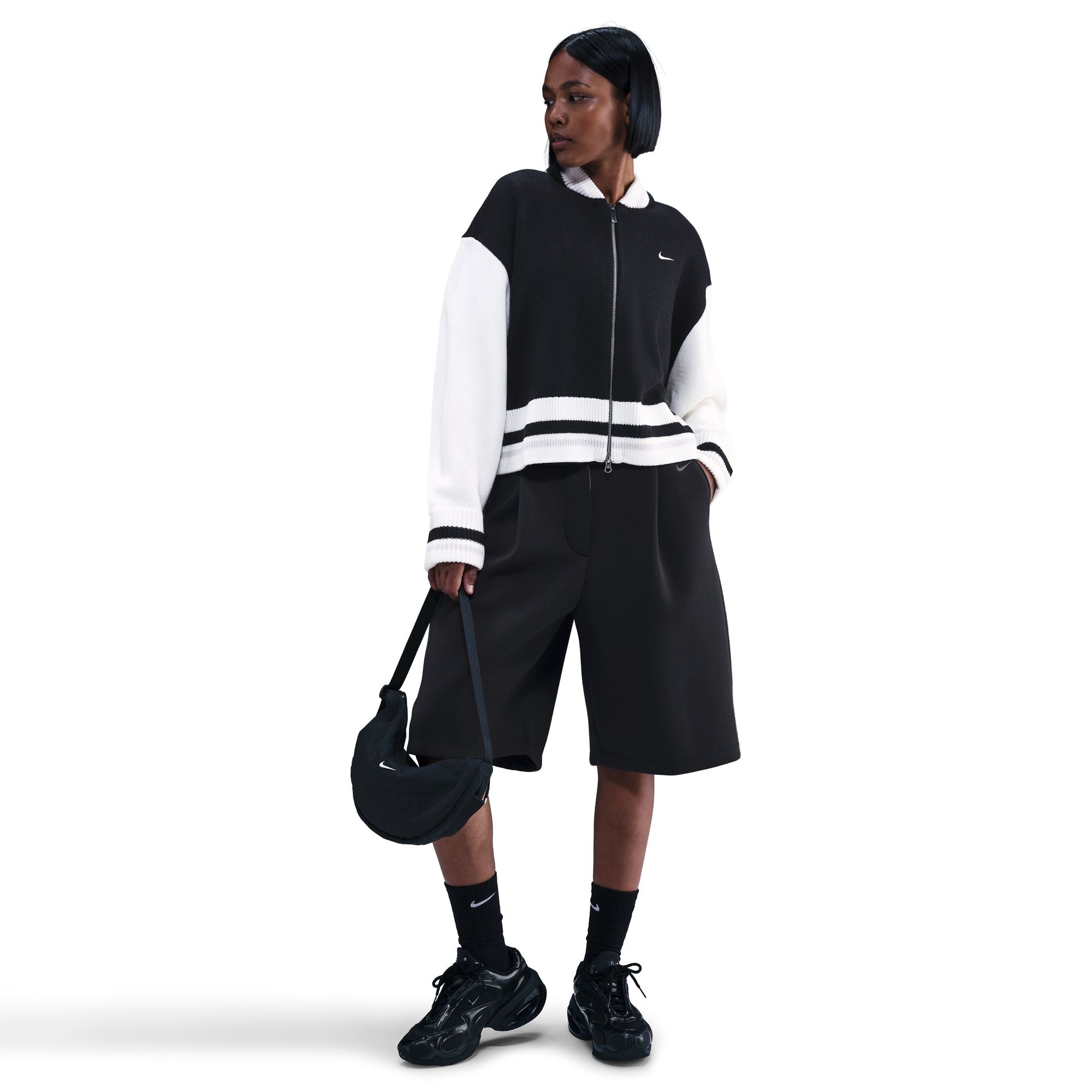 Nike Womens Cardigan Zip Up Knit Sweater