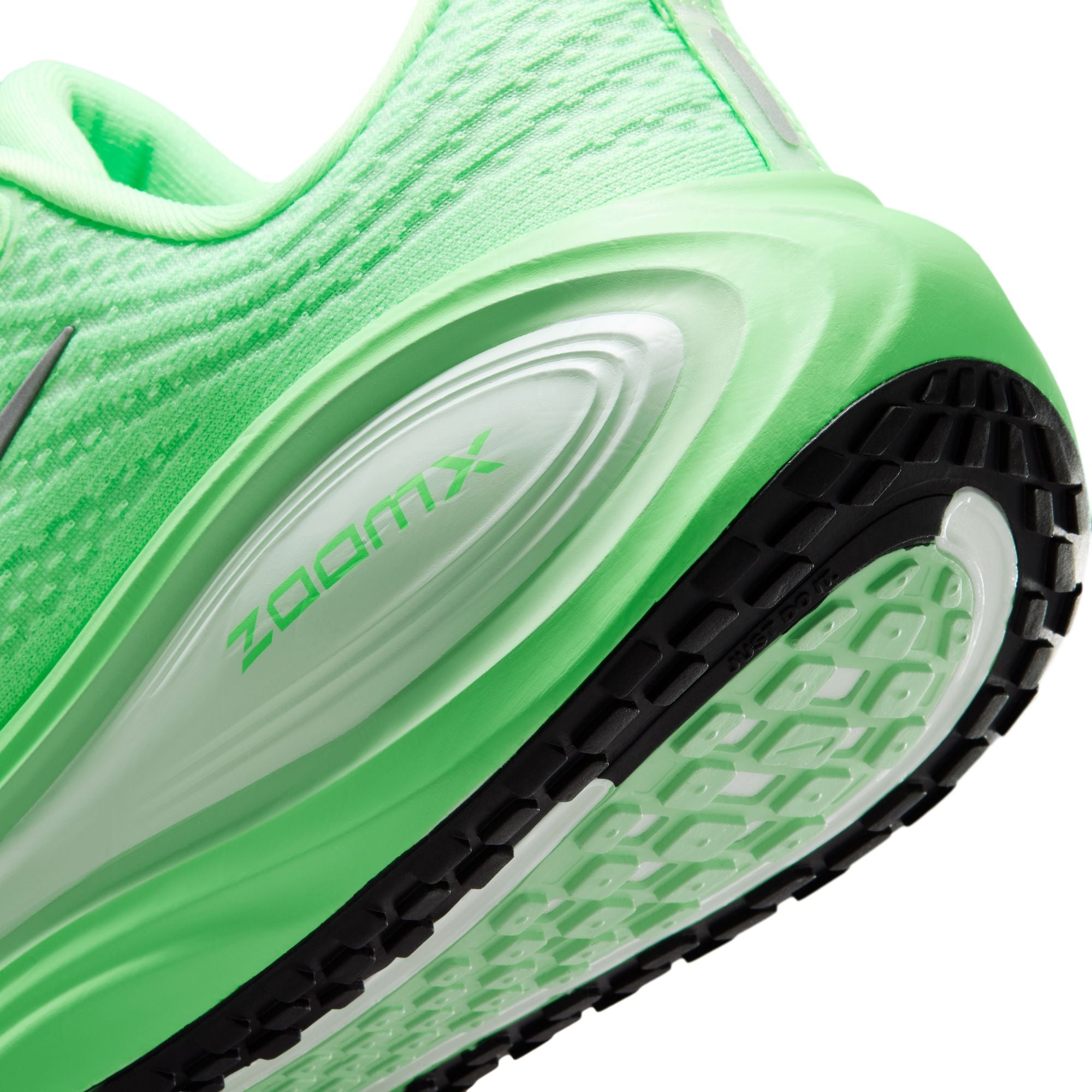 White/metallic Silver-illusion Green Sneakers on a white background