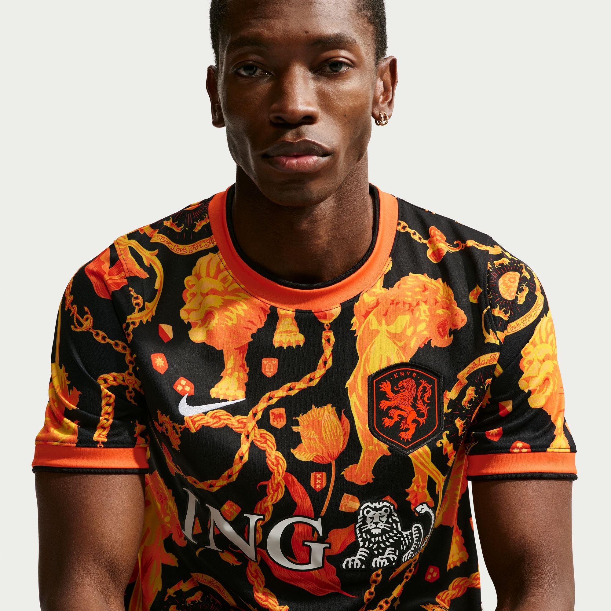 Nike Mens Netherlands x Patta Academy Pro Short-Sleeve Soccer Tee